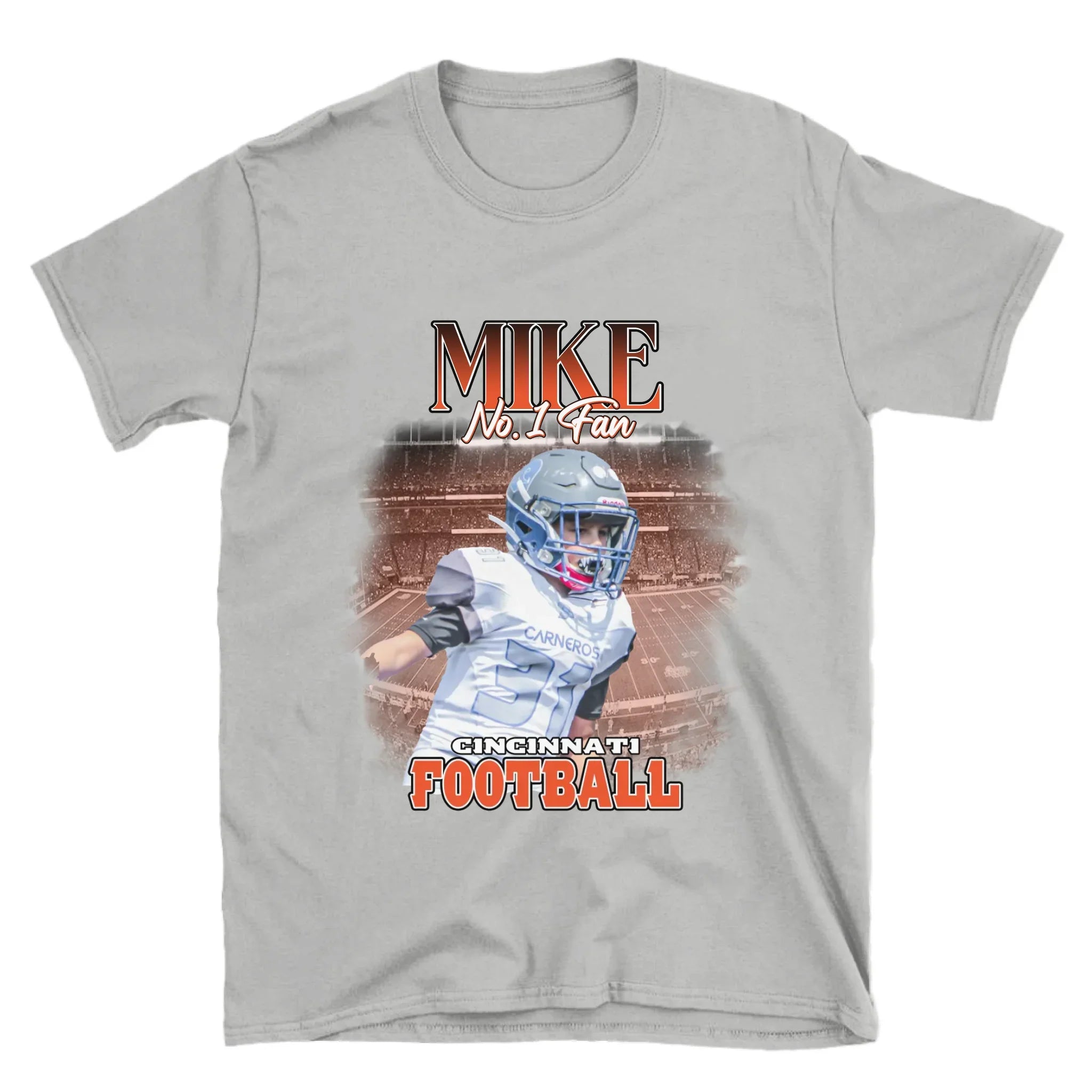 Personalized American Football Fan Photo T-Shirt