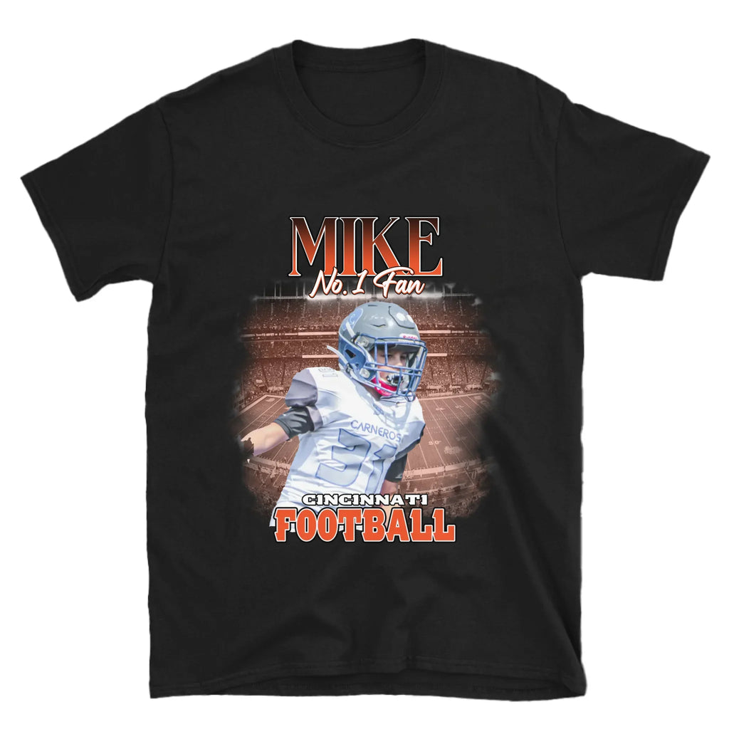 Personalized American Football Fan Photo T-Shirt