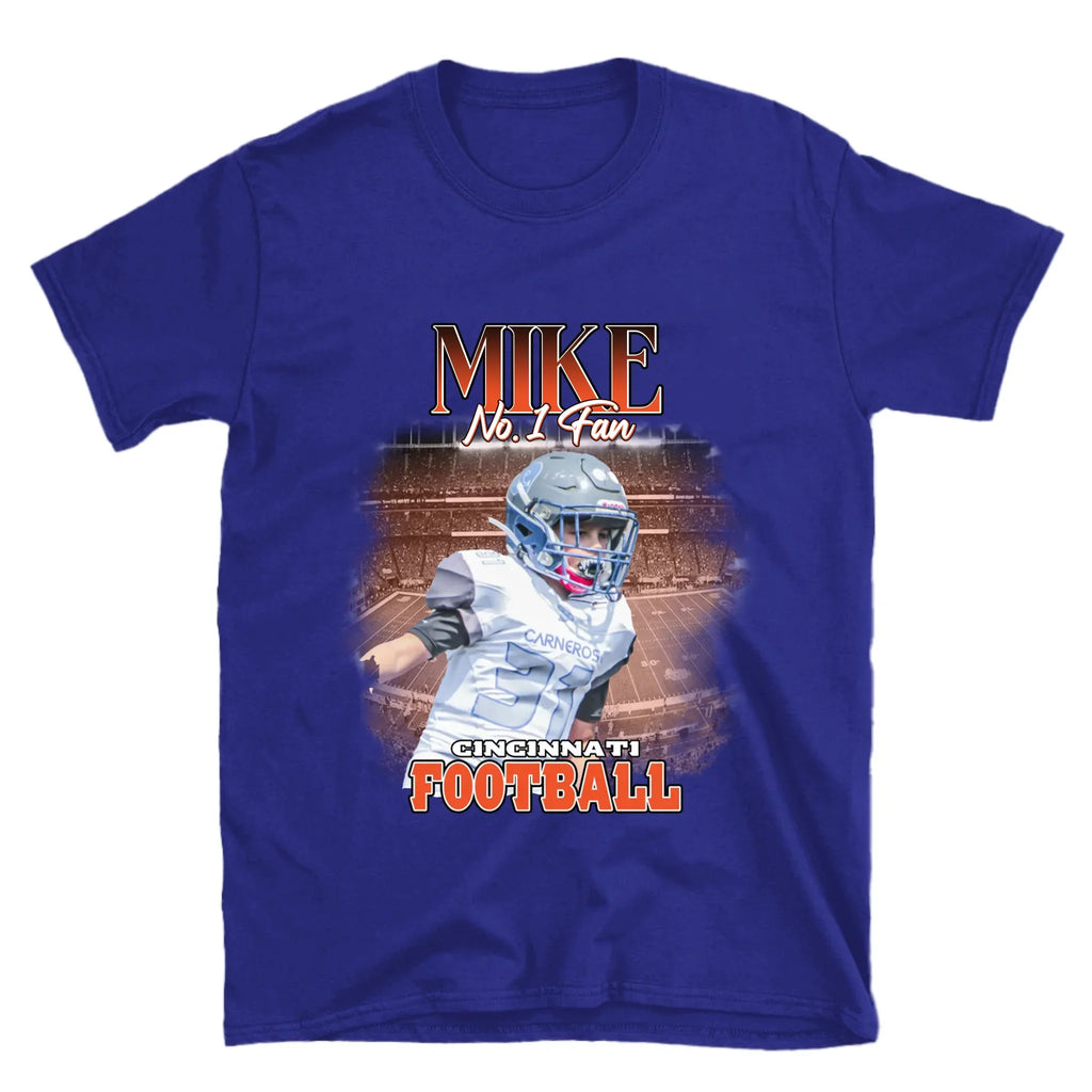Personalized American Football Fan Photo T-Shirt