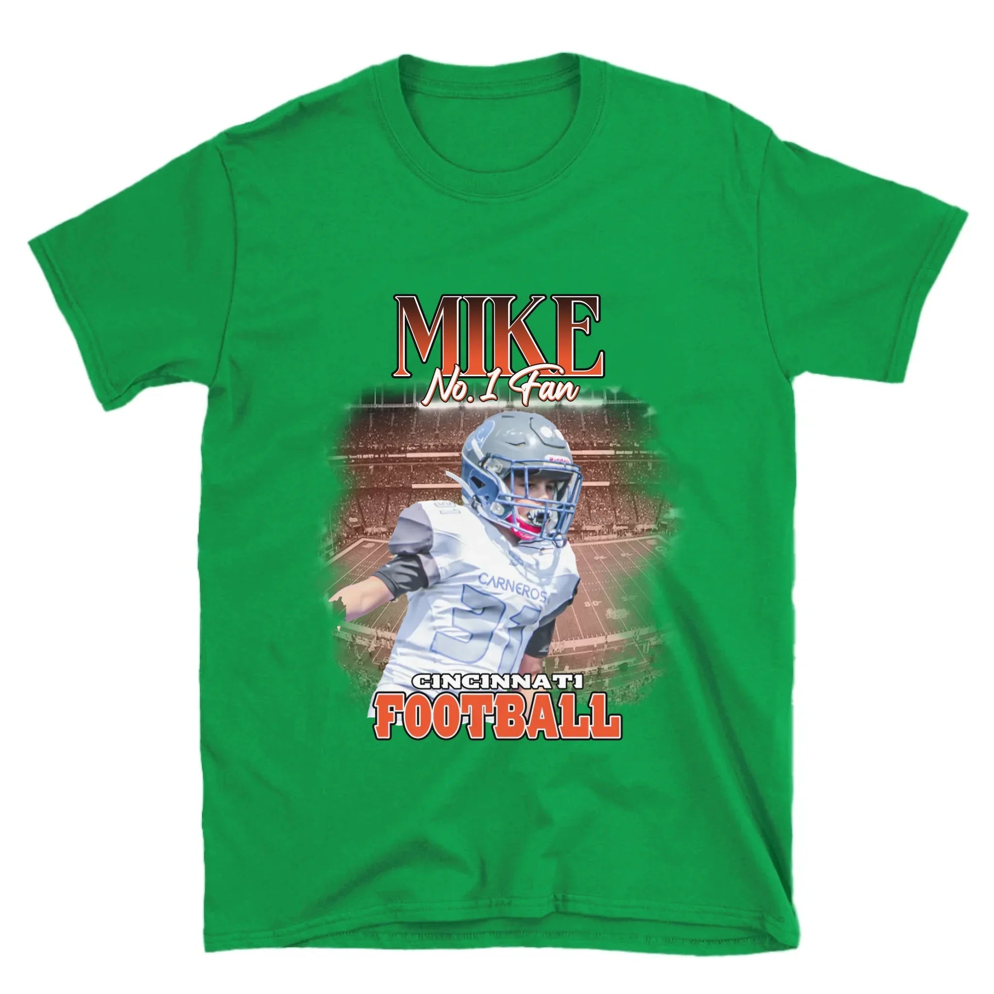 Personalized American Football Fan Photo T-Shirt