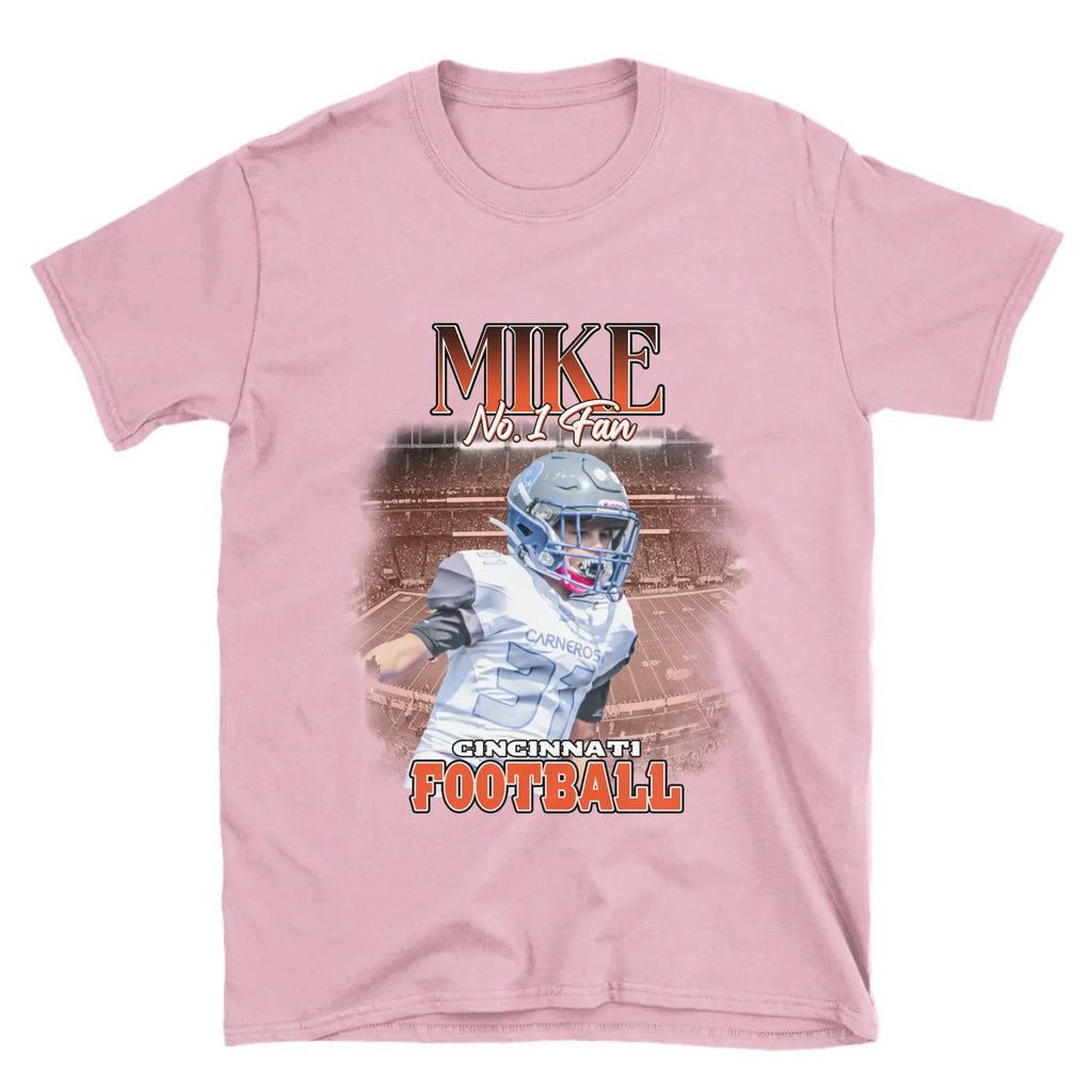 Personalized American Football Fan Photo T-Shirt