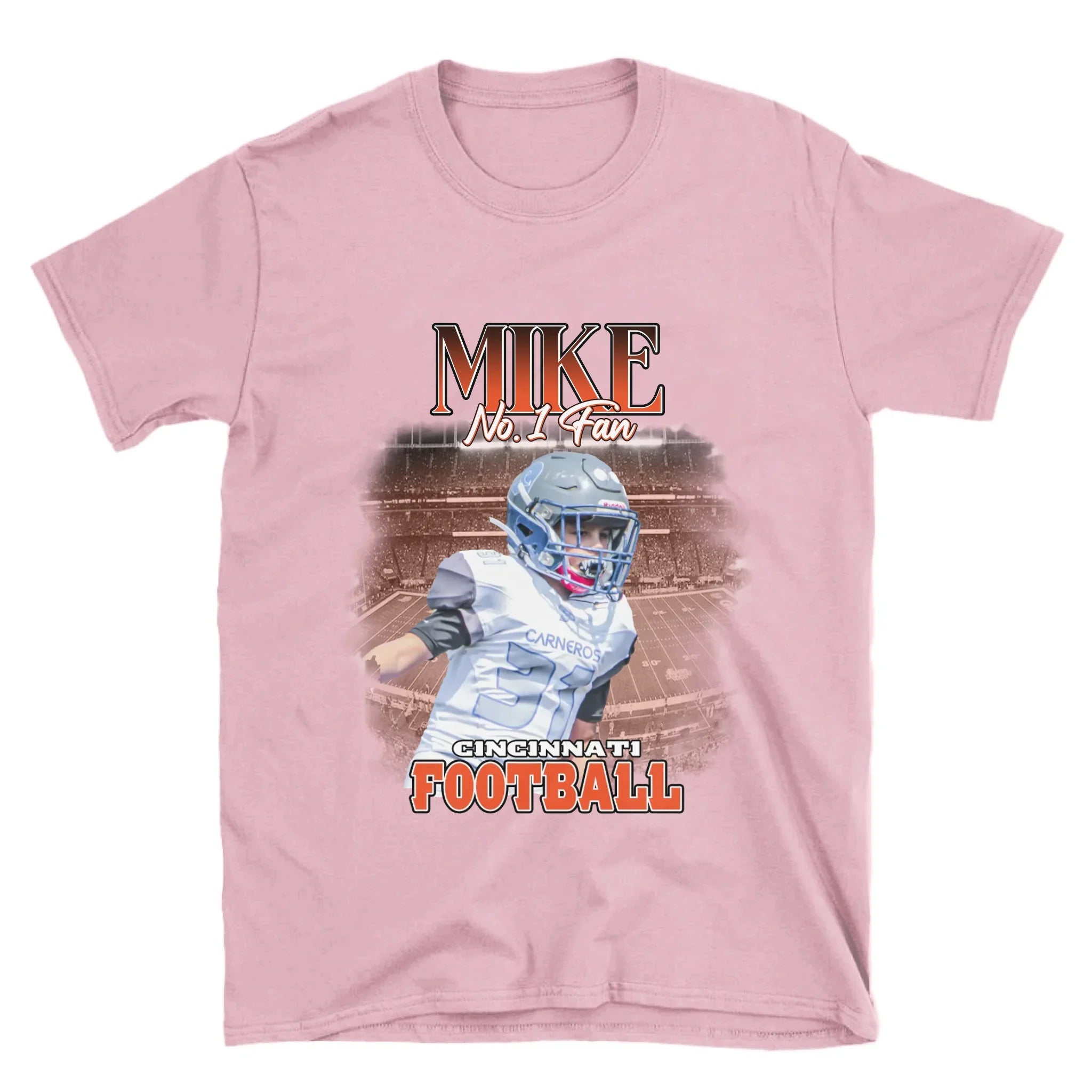 Personalized American Football Fan Photo T-Shirt