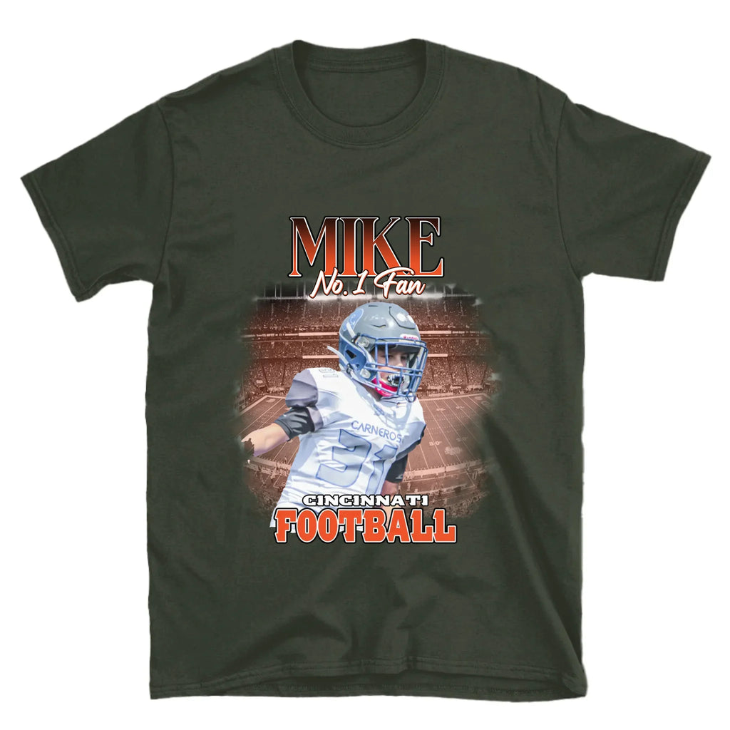 Personalized American Football Fan Photo T-Shirt