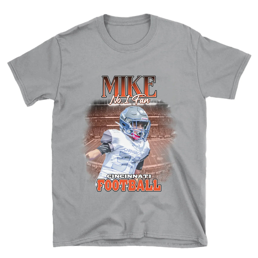 Personalized American Football Fan Photo T-Shirt