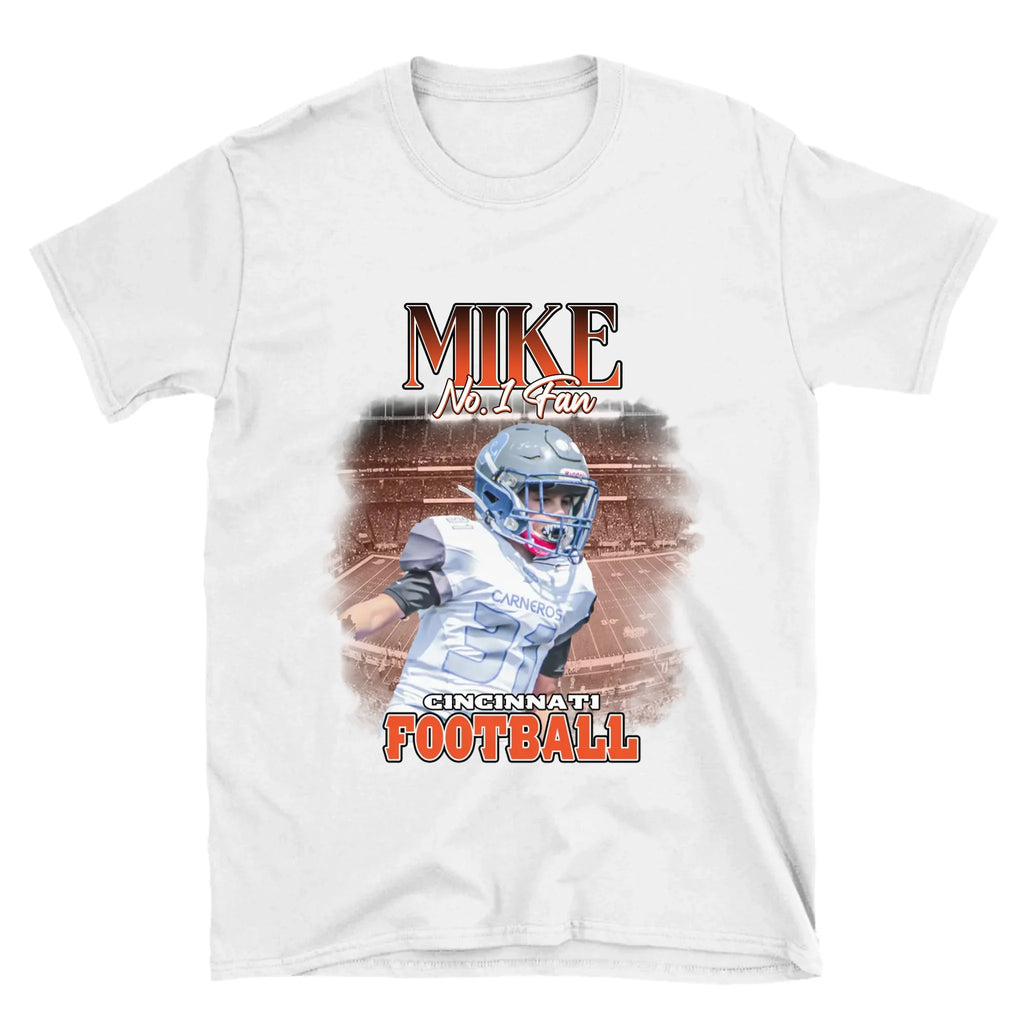 Personalized American Football Fan Photo T-Shirt