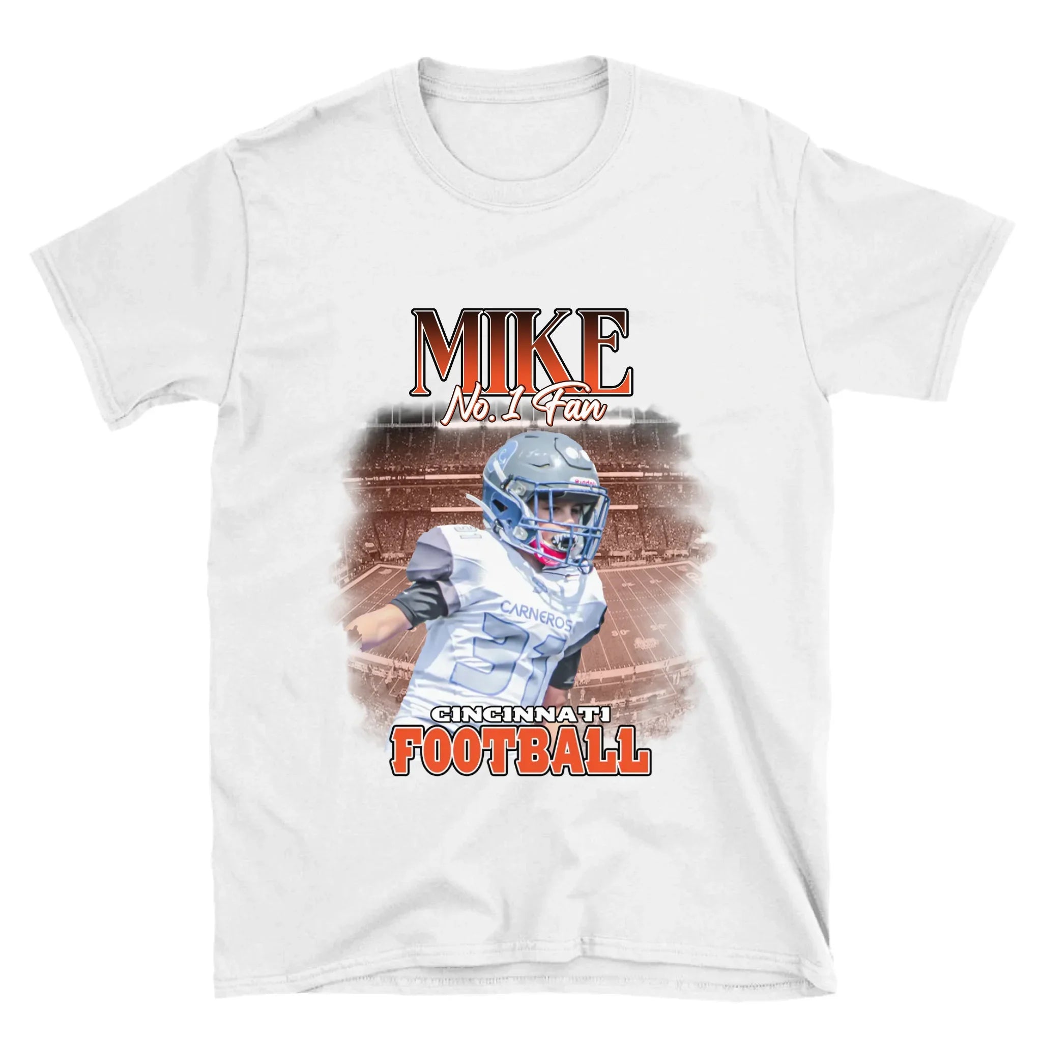 Personalized American Football Fan Photo T-Shirt