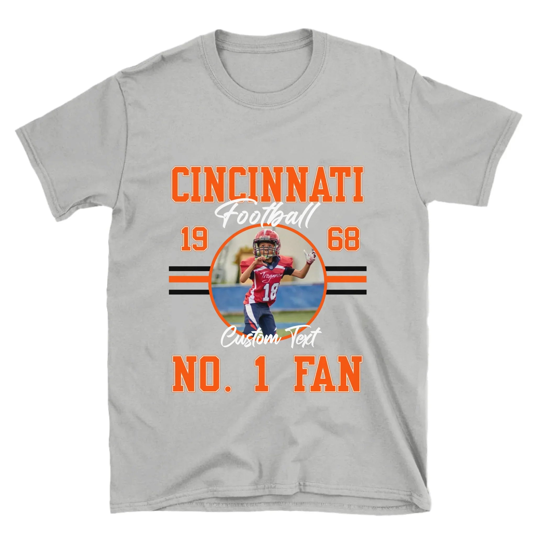 Personalized American Football Fan Custom Photo T-Shirt