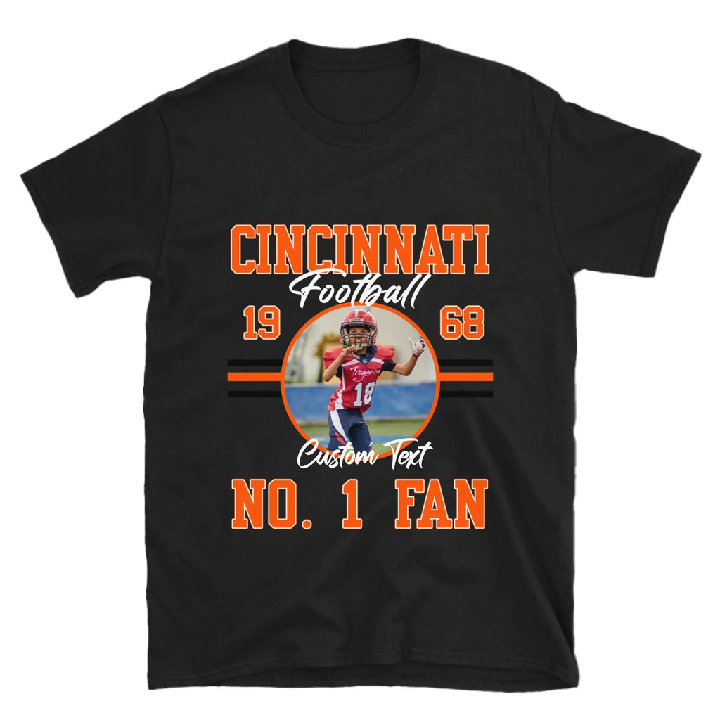 Personalized American Football Fan Custom Photo T-Shirt
