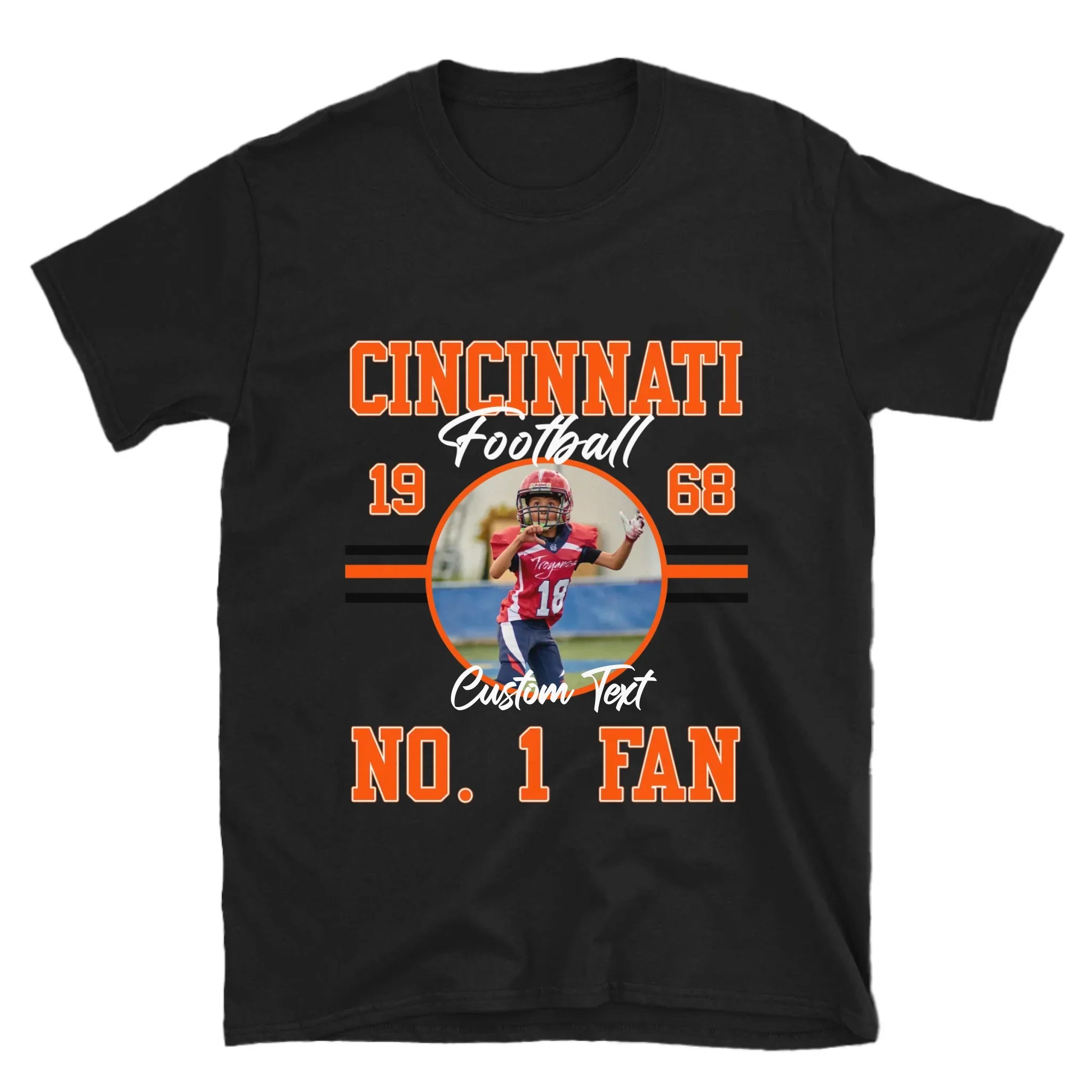 Personalized American Football Fan Custom Photo T-Shirt