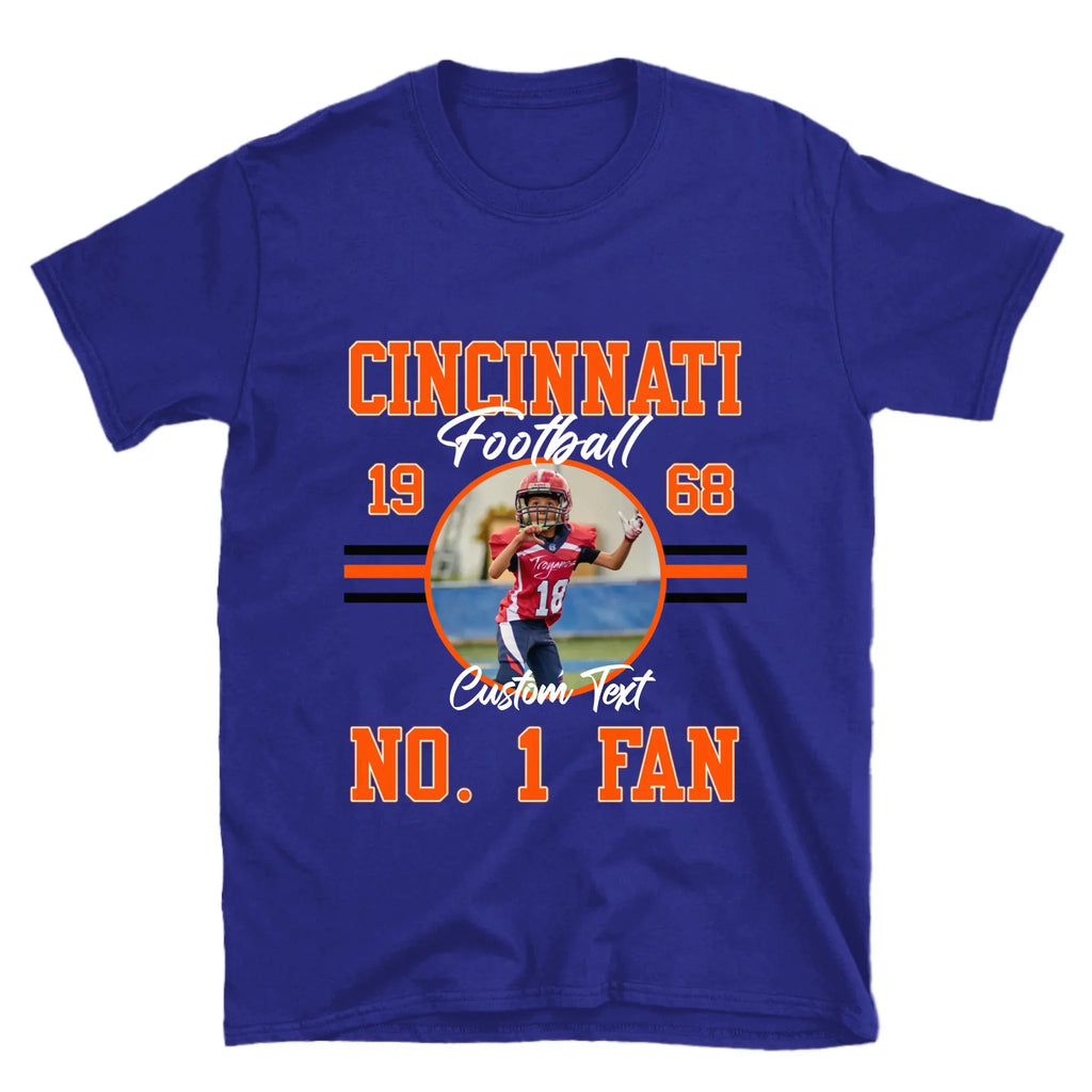 Personalized American Football Fan Custom Photo T-Shirt