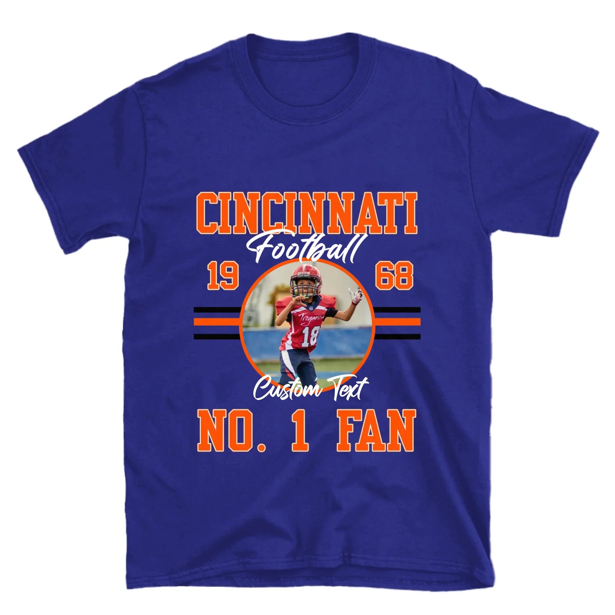 Personalized American Football Fan Custom Photo T-Shirt