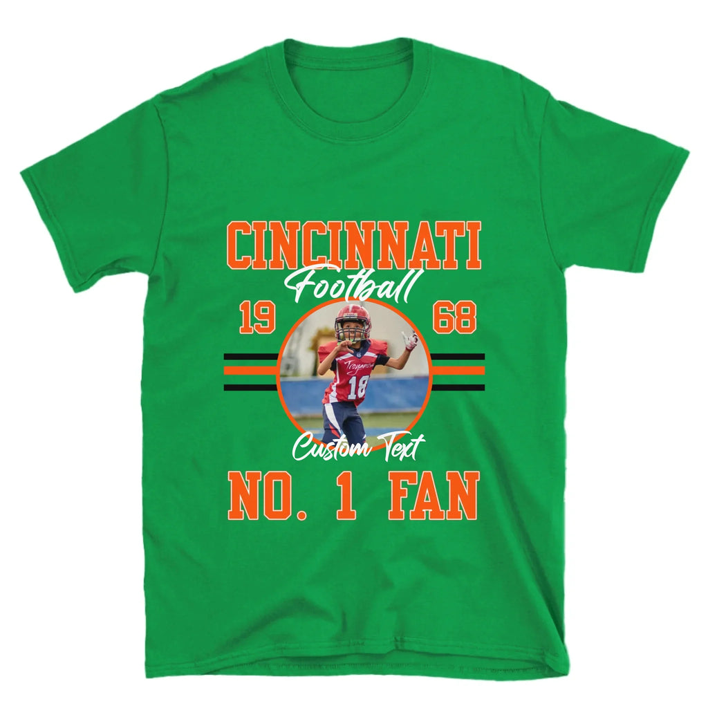 Personalized American Football Fan Custom Photo T-Shirt