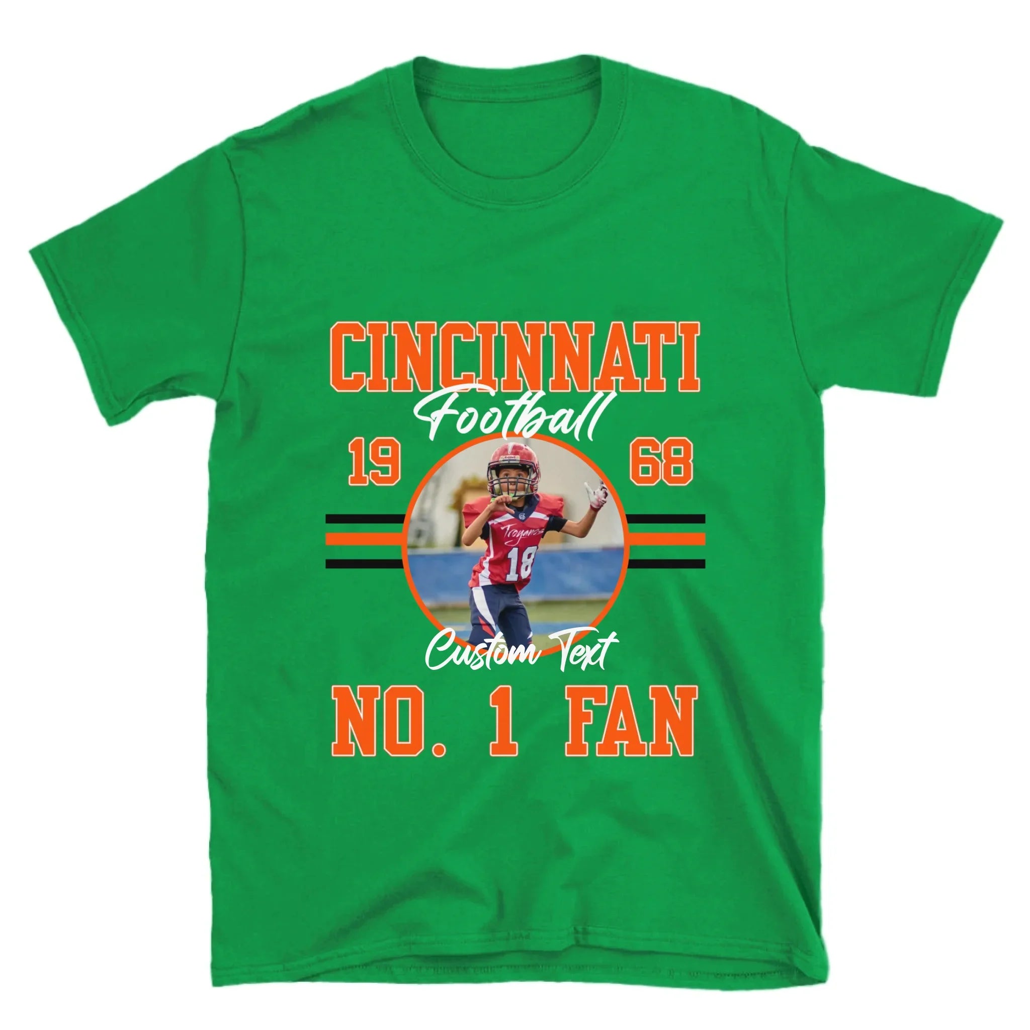 Personalized American Football Fan Custom Photo T-Shirt