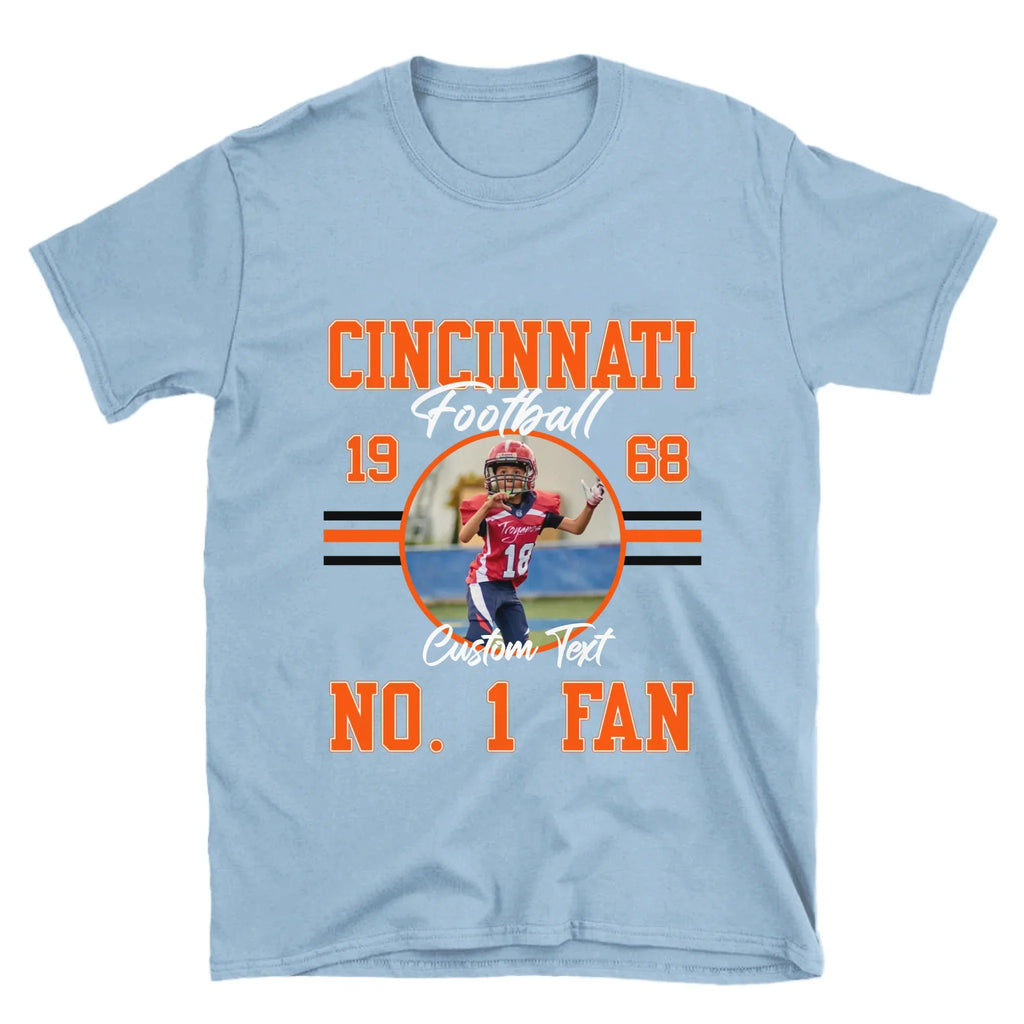 Personalized American Football Fan Custom Photo T-Shirt