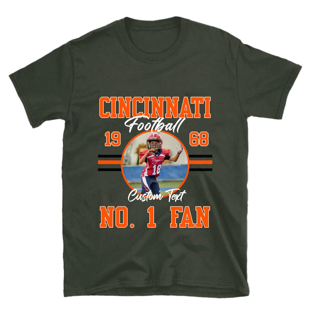 Personalized American Football Fan Custom Photo T-Shirt