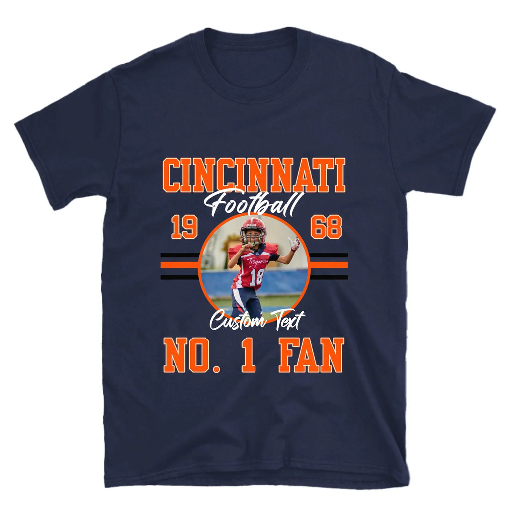 Personalized American Football Fan Custom Photo T-Shirt