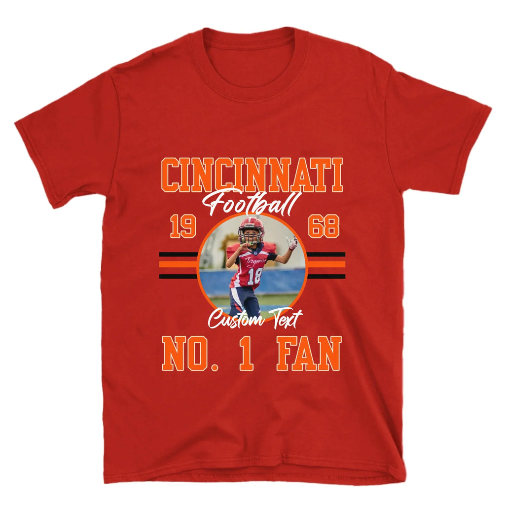 Personalized American Football Fan Custom Photo T-Shirt