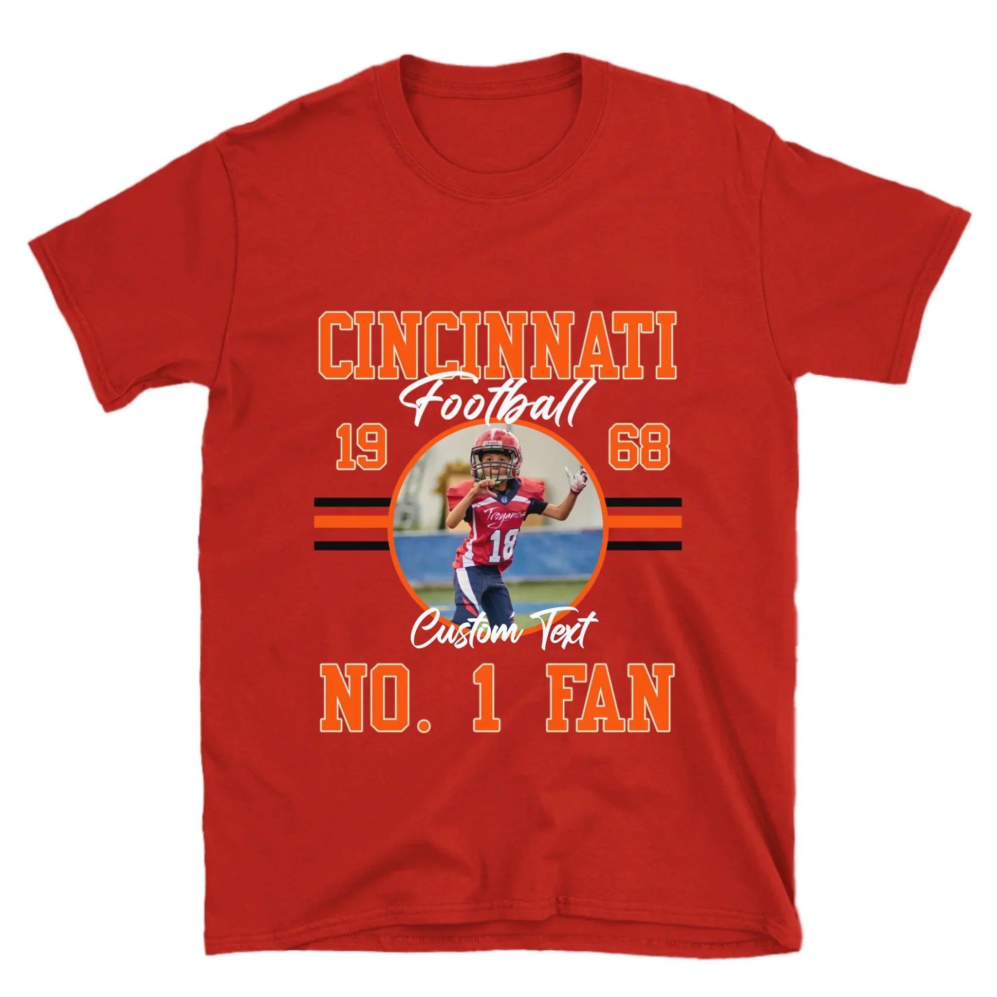 Personalized American Football Fan Custom Photo T-Shirt
