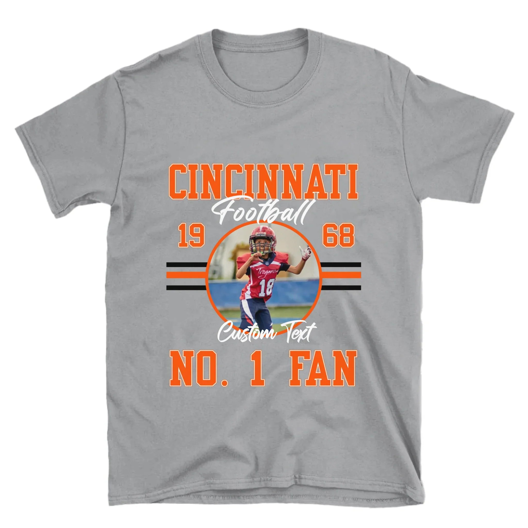 Personalized American Football Fan Custom Photo T-Shirt