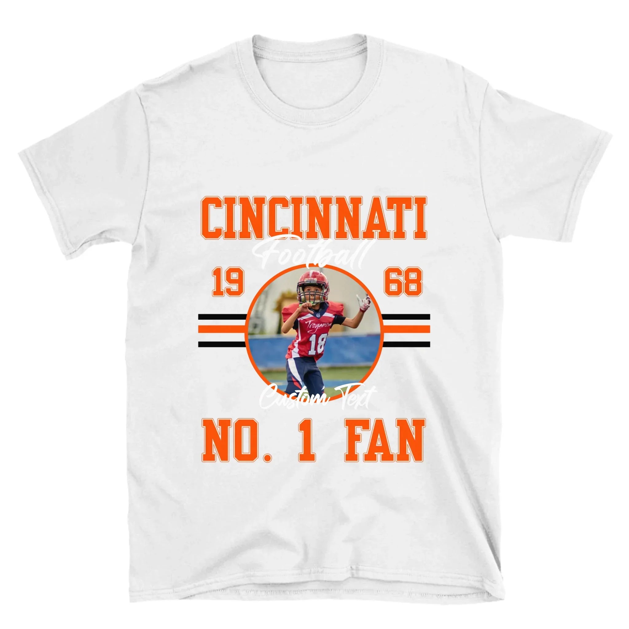 Personalized American Football Fan Custom Photo T-Shirt