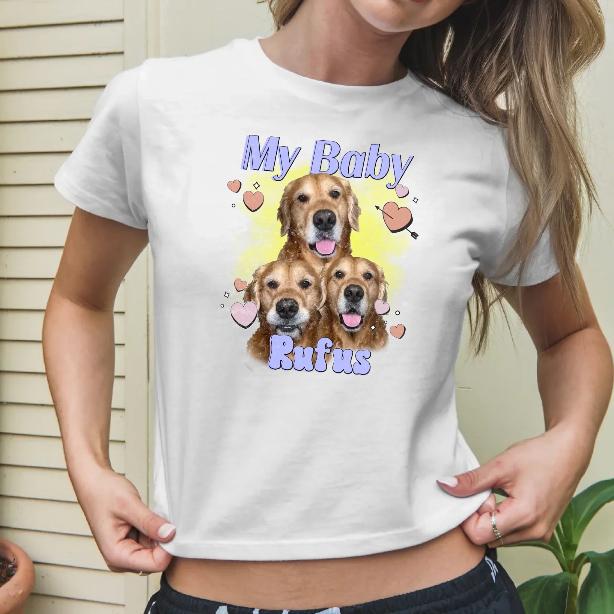 Personalized Love Hearts Baby Tee