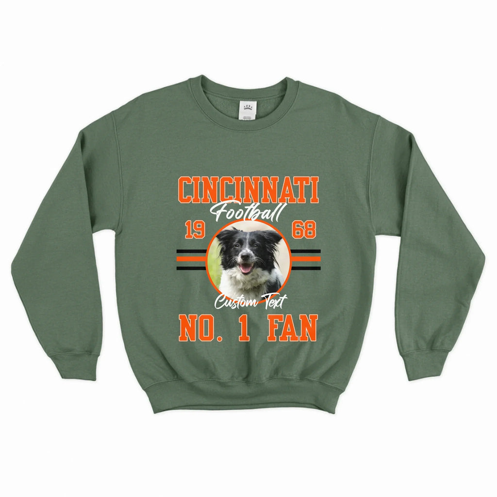 Personalized Football Fan Custom Photo Sweatshirt