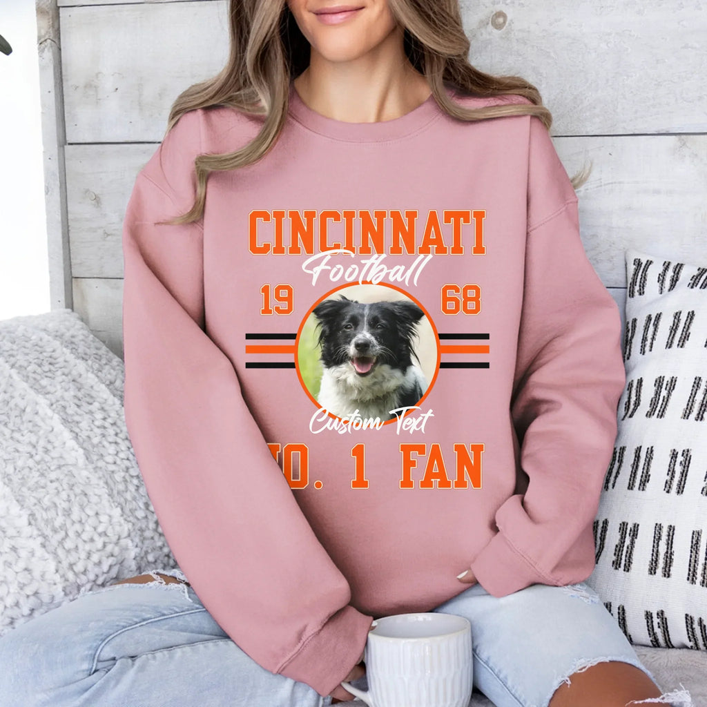 Personalized Football Fan Custom Photo Sweatshirt