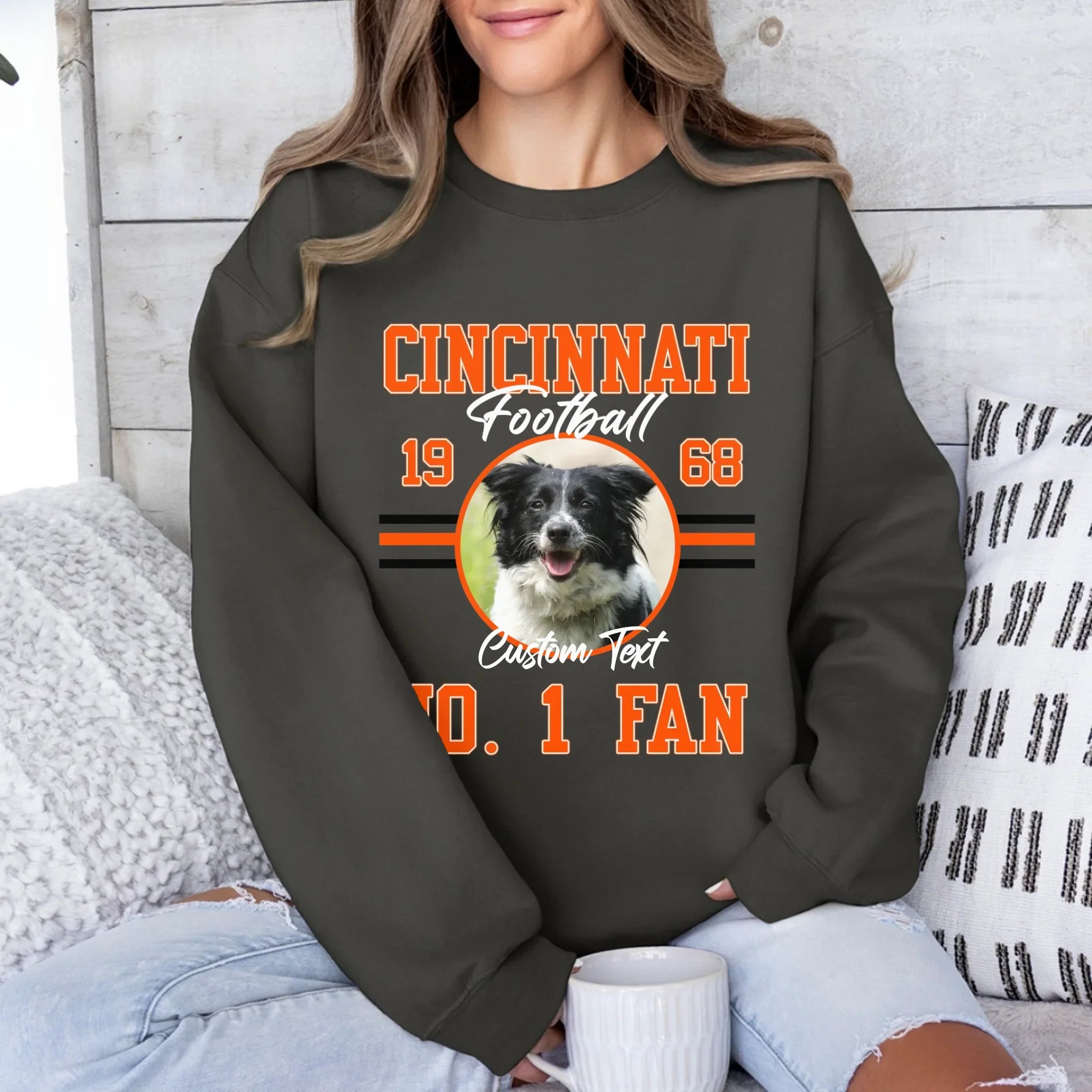 Personalized Football Fan Custom Photo Sweatshirt