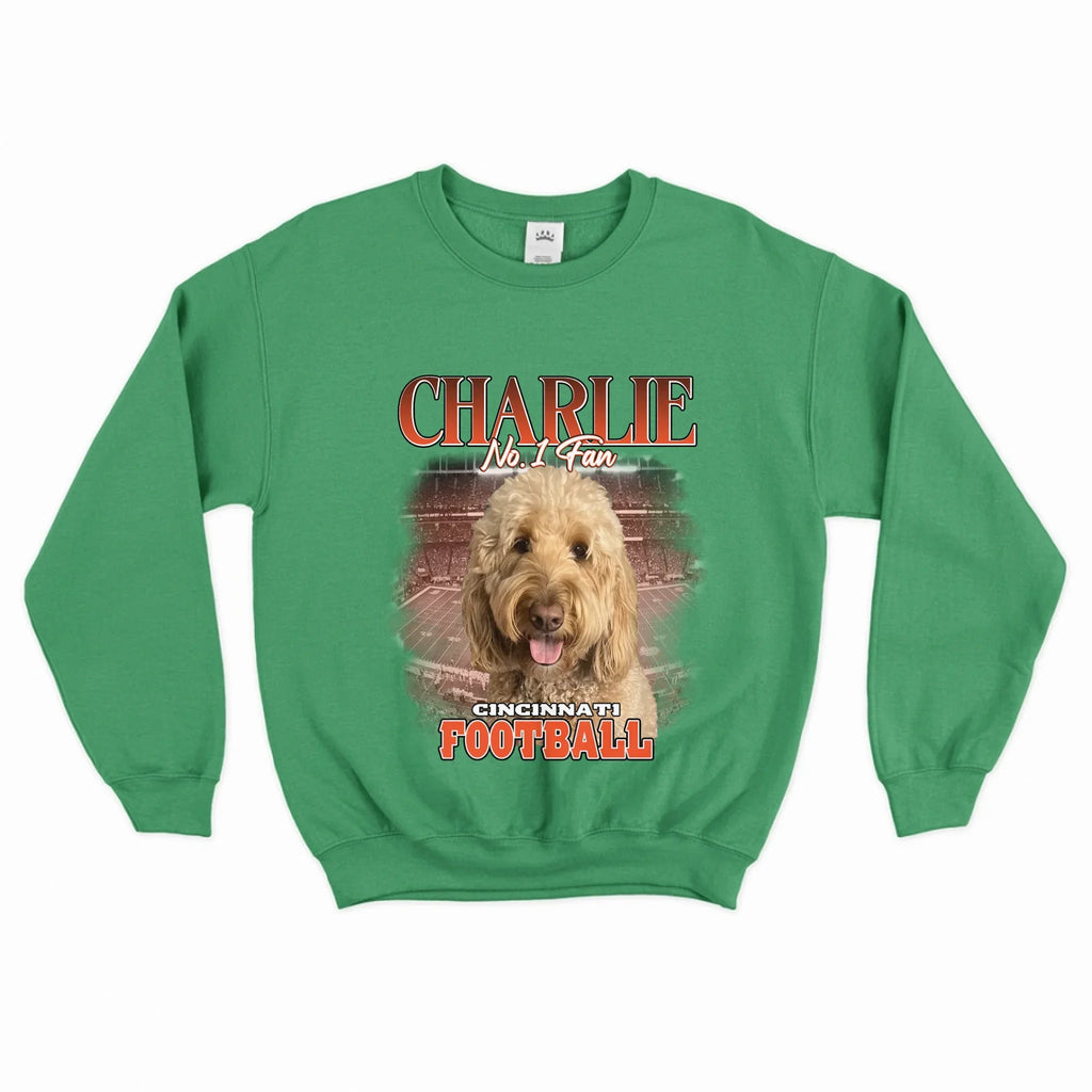 Personalized American Football Pet Photo Sweatshirt