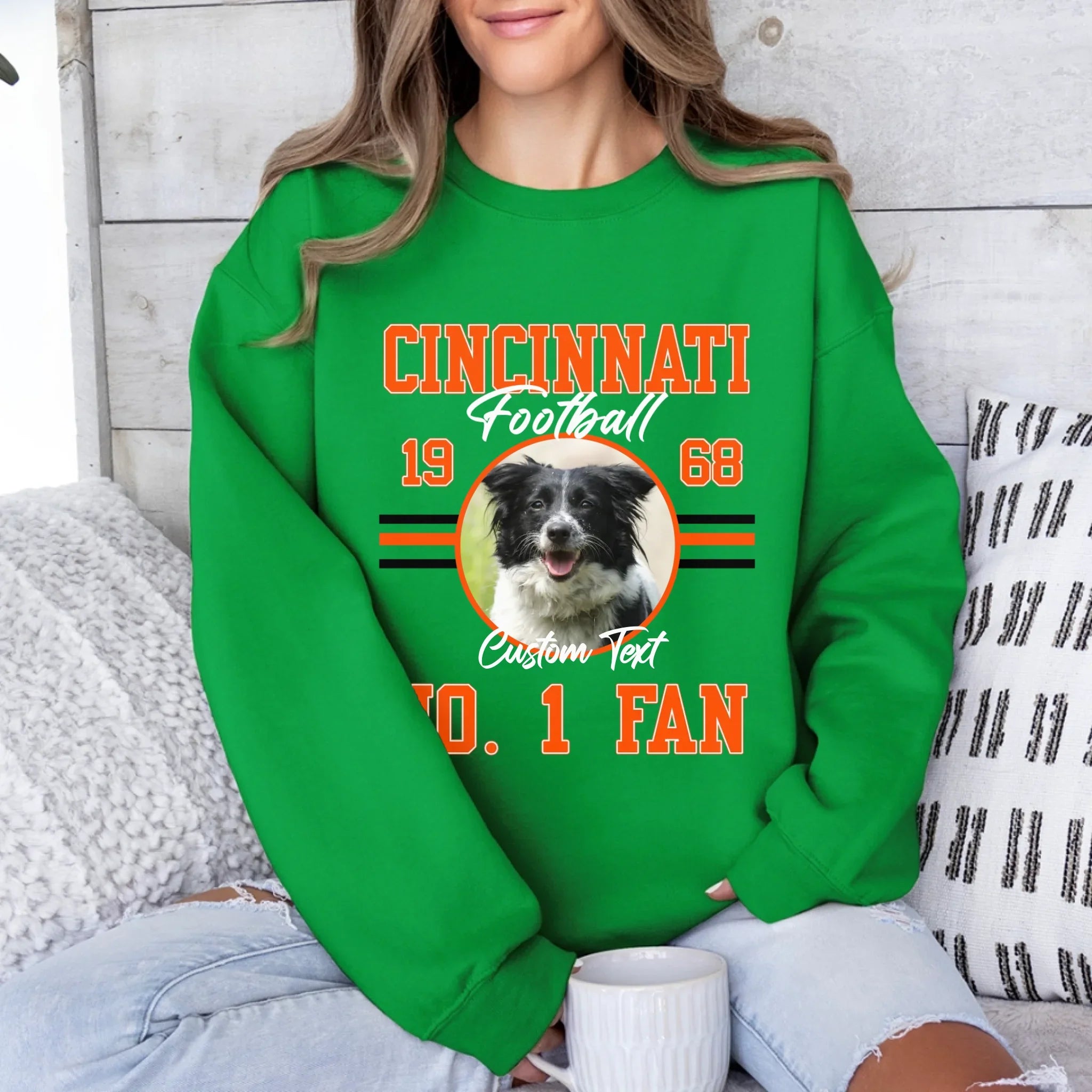 Personalized Football Fan Custom Photo Sweatshirt