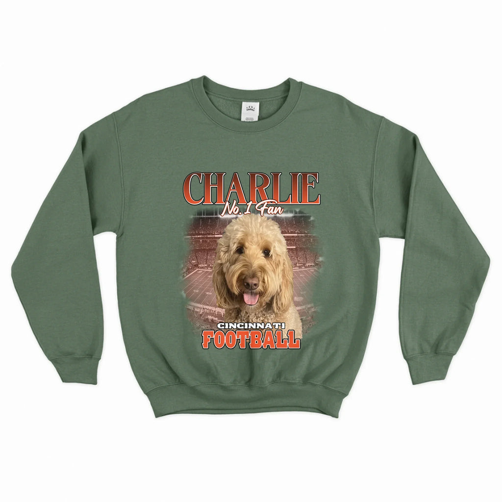 Personalized American Football Pet Photo Sweatshirt