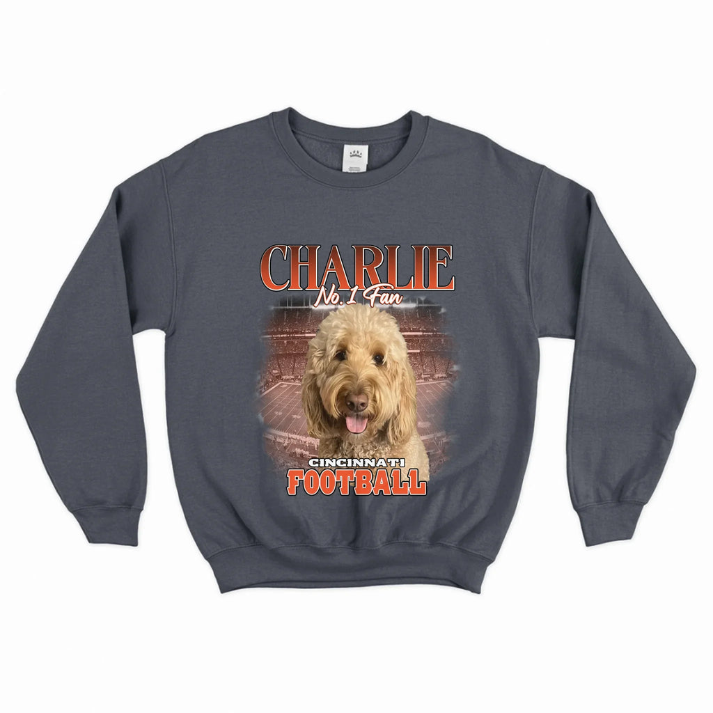 Personalized American Football Pet Photo Sweatshirt