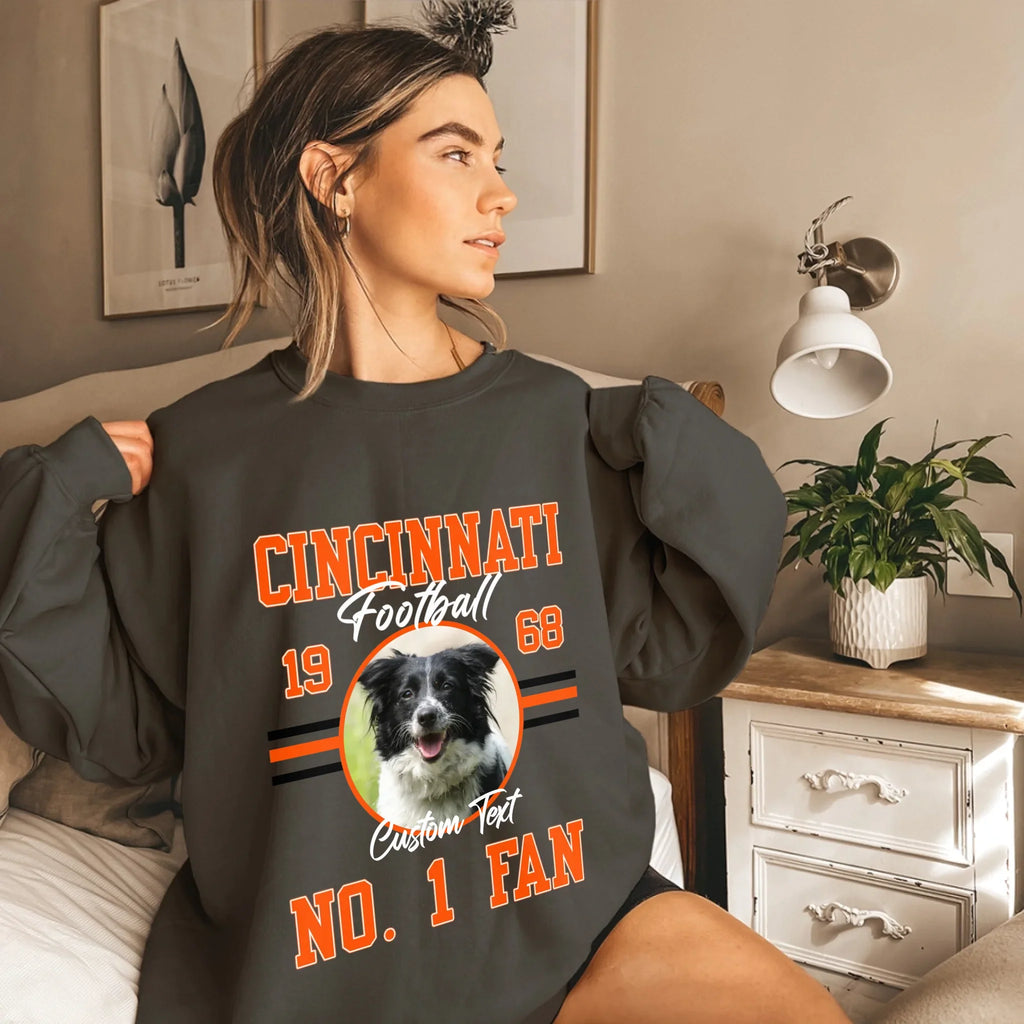 Personalized Football Fan Custom Photo Sweatshirt