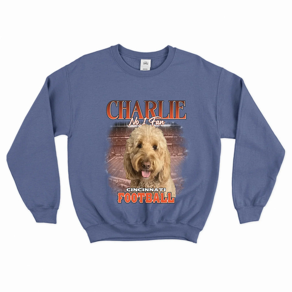 Personalized American Football Pet Photo Sweatshirt
