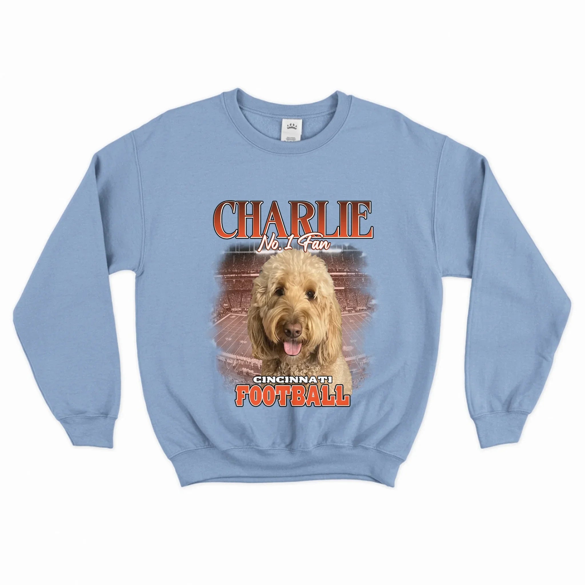 Personalized American Football Pet Photo Sweatshirt
