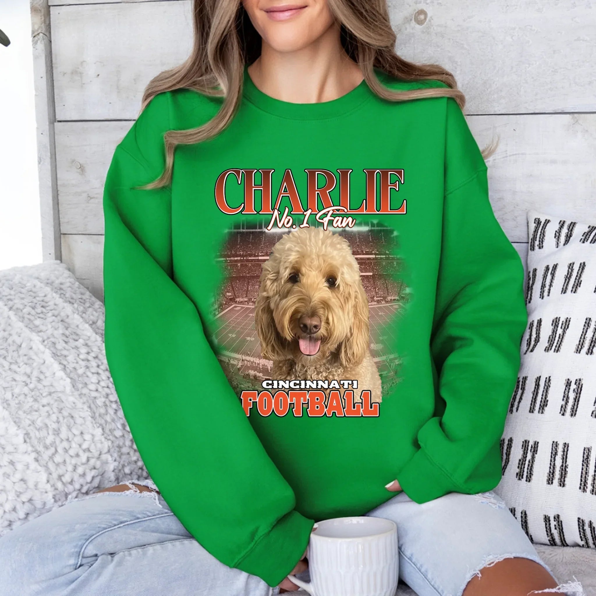 Personalized American Football Pet Photo Sweatshirt
