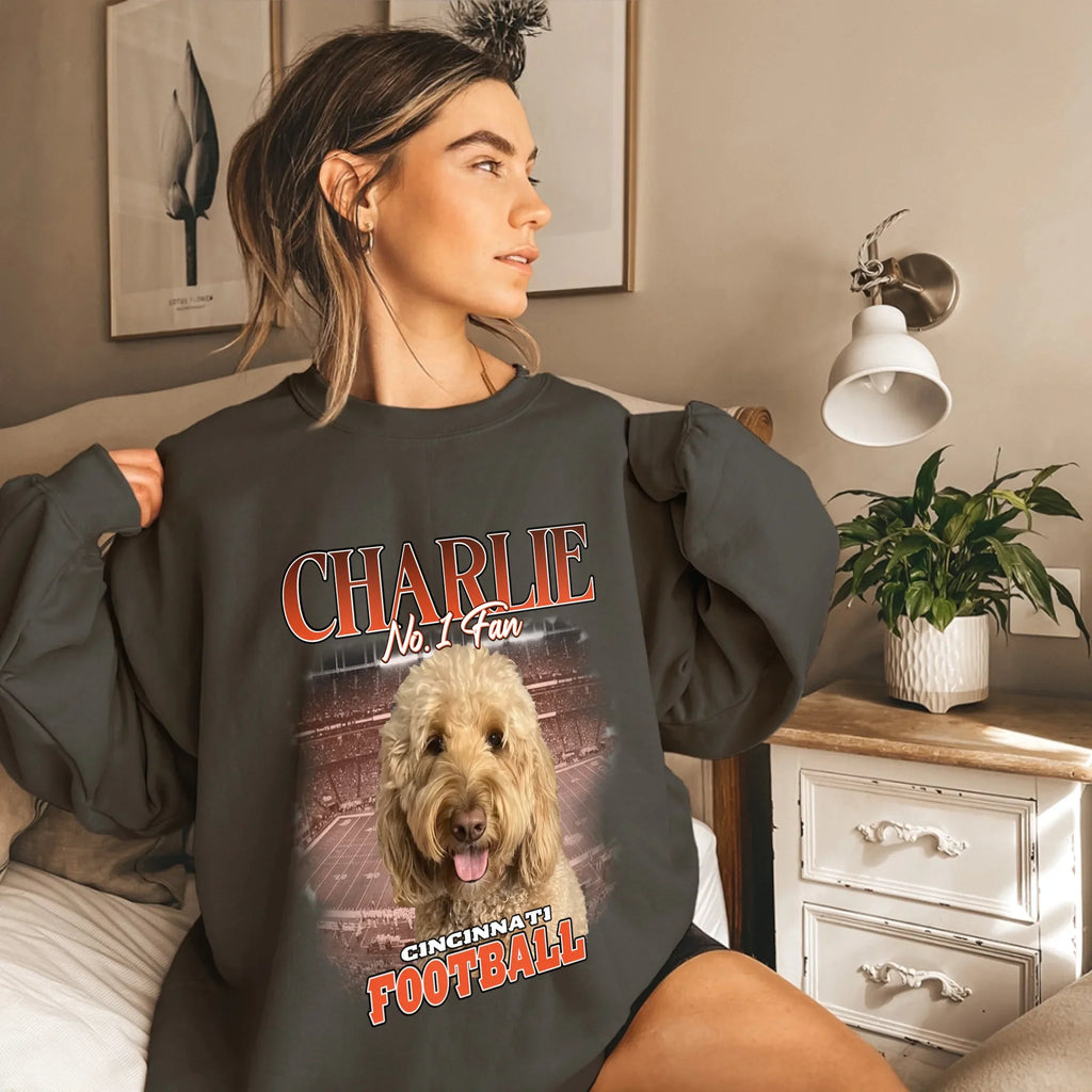 Personalized American Football Pet Photo Sweatshirt