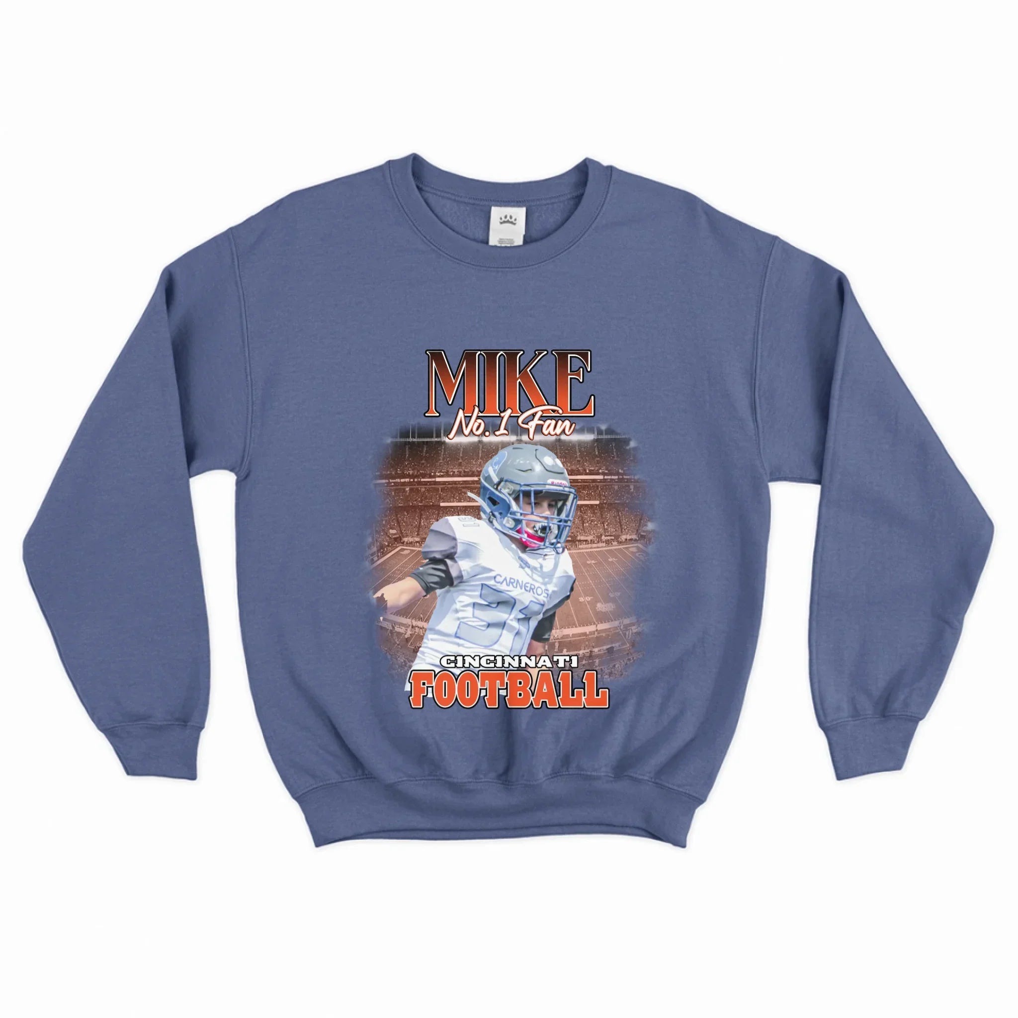 Personalized American Football Photo Sweatshirt