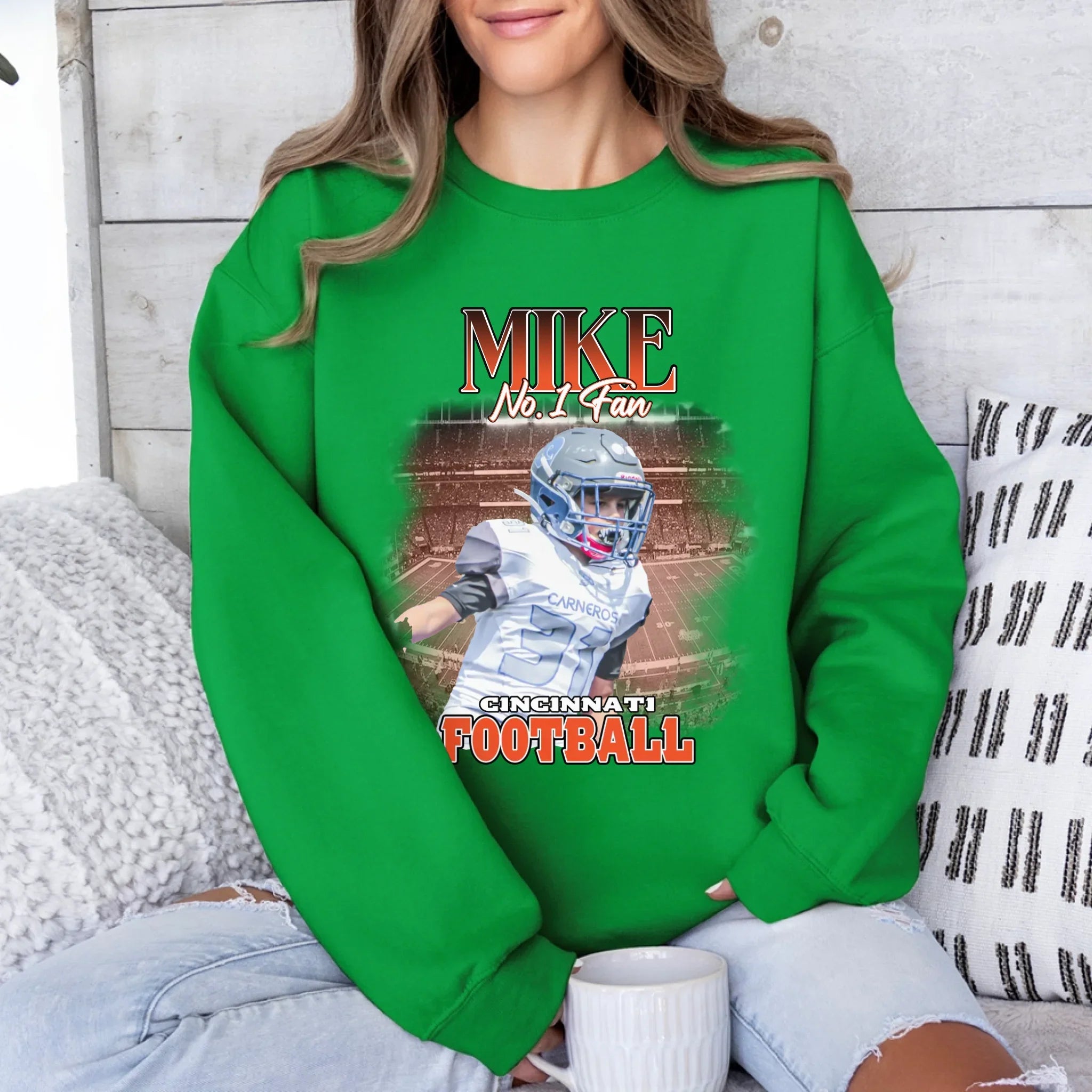 Personalized American Football Photo Sweatshirt