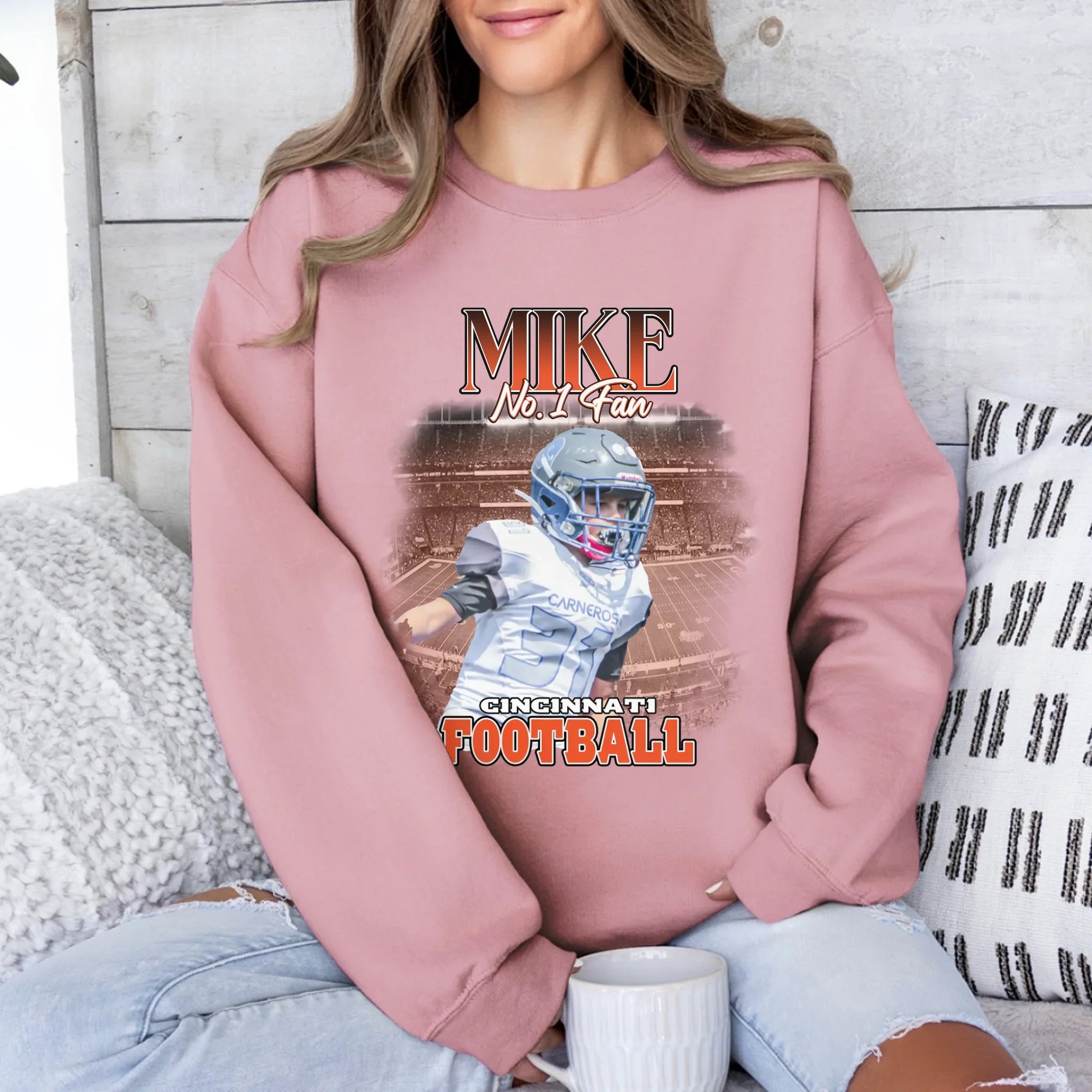 Personalized American Football Photo Sweatshirt