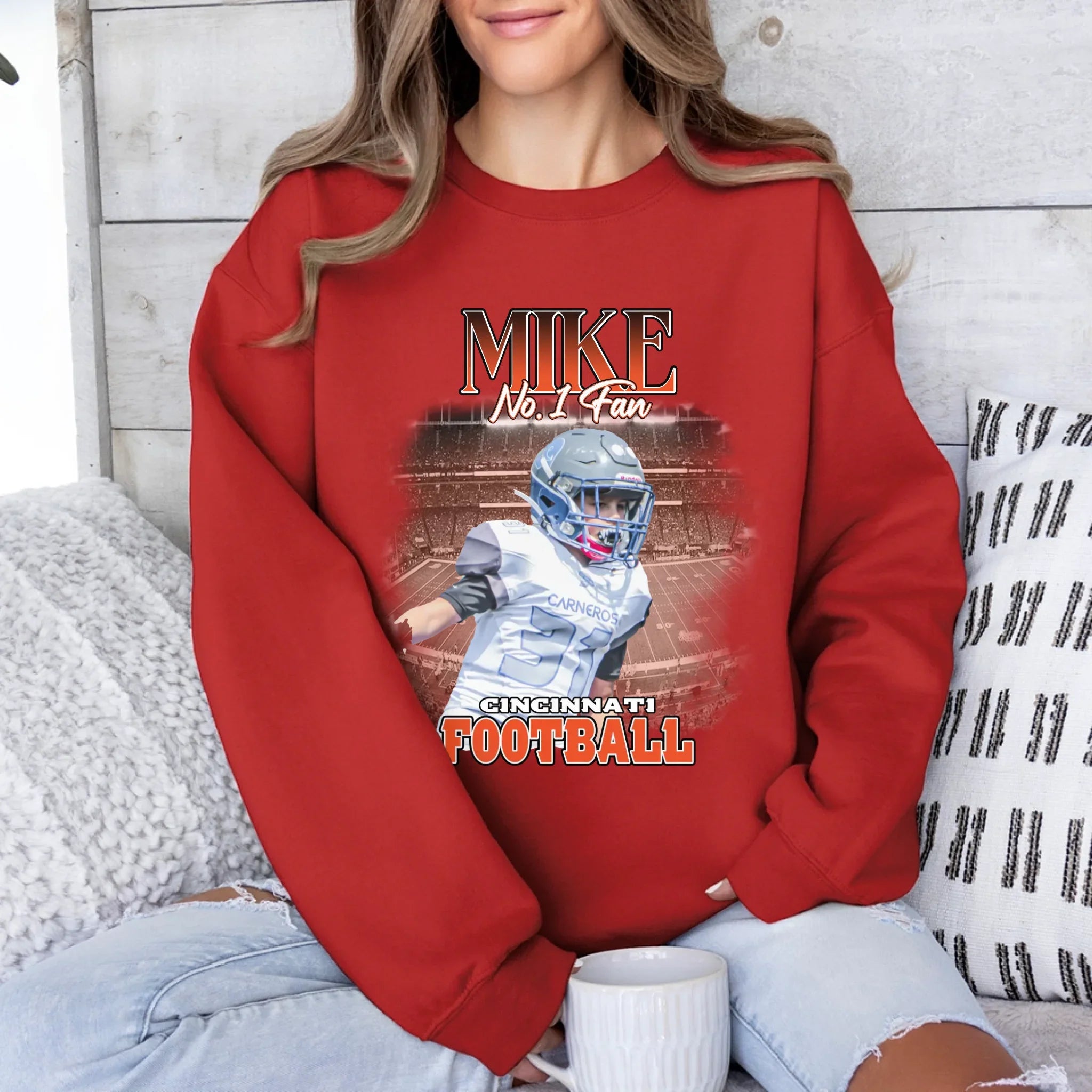 Personalized American Football Photo Sweatshirt