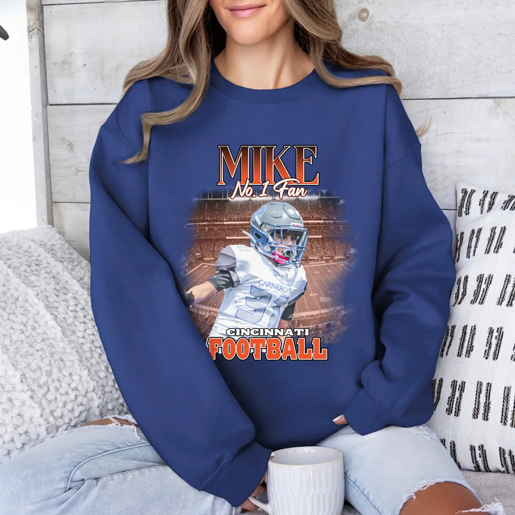Personalized American Football Photo Sweatshirt
