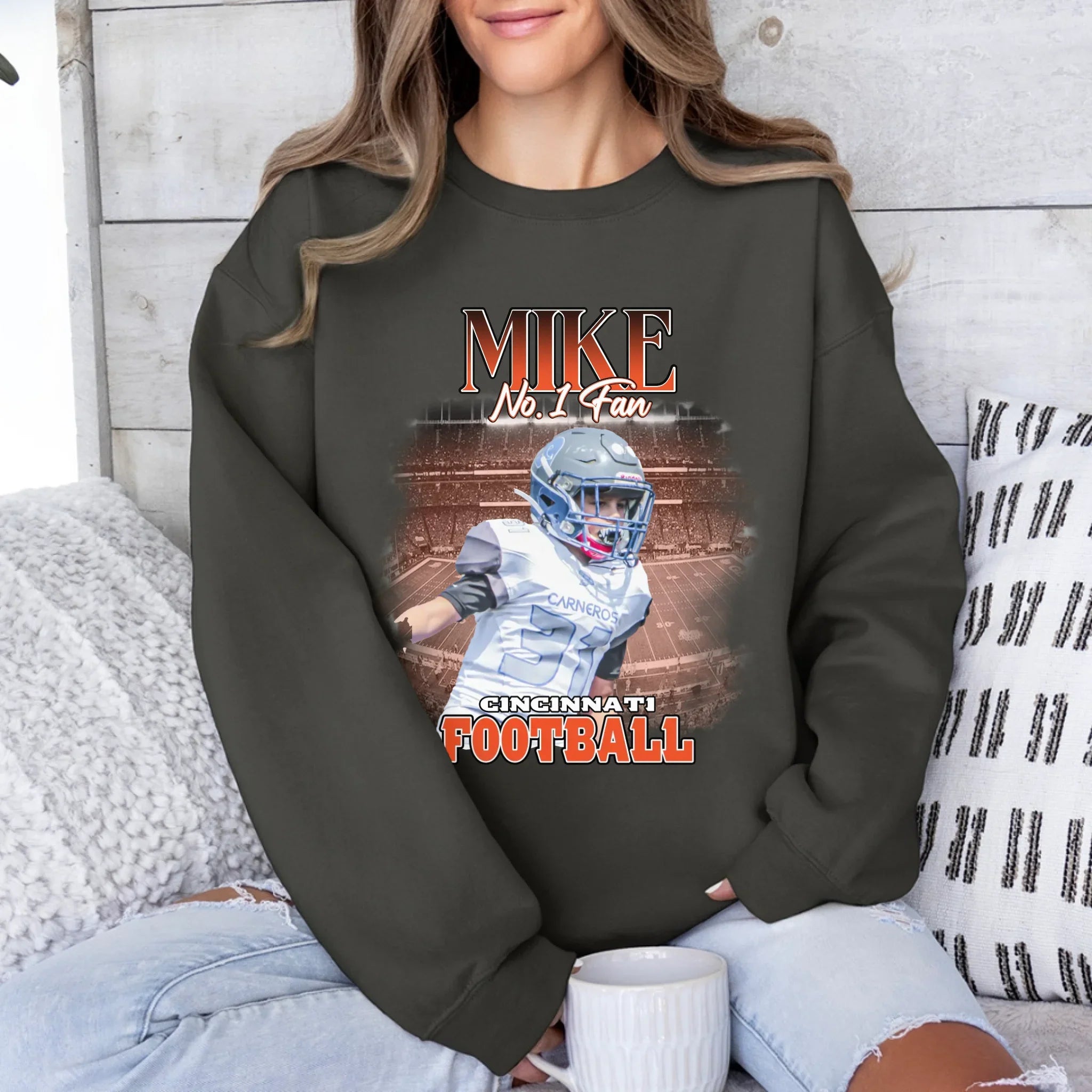 Personalized American Football Photo Sweatshirt