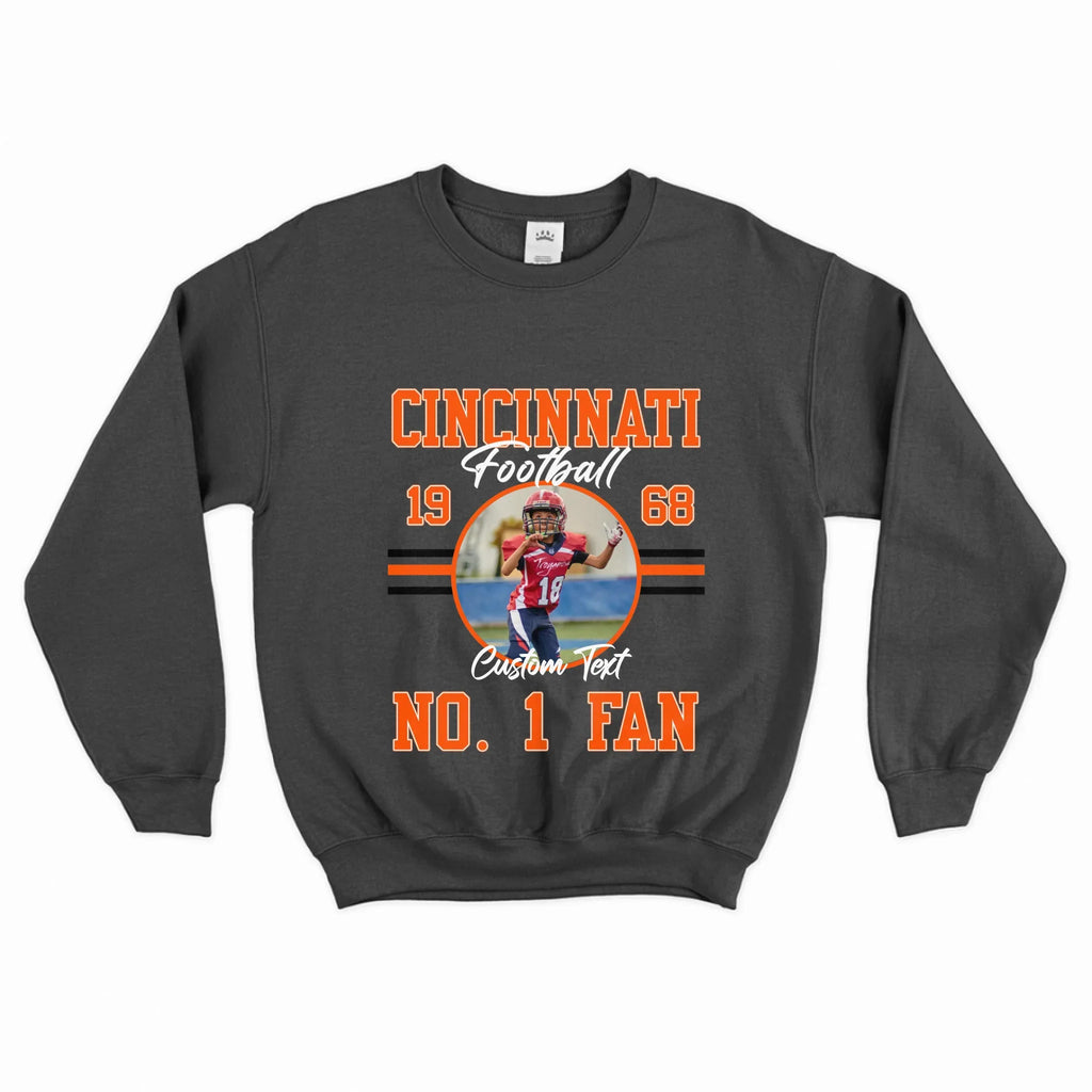 Personalized American Football Fan Photo Upload Sweatshirt