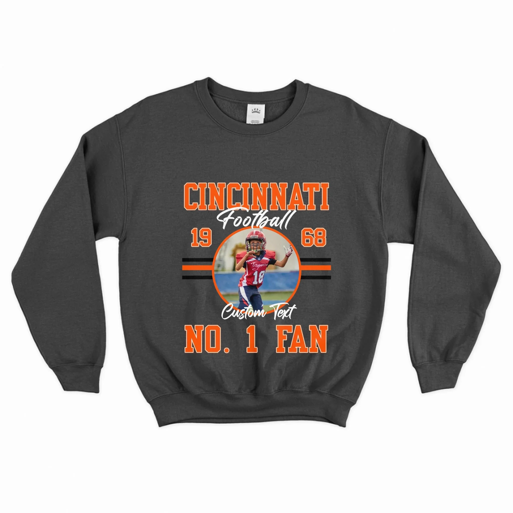 Personalized American Football Fan Photo Upload Sweatshirt