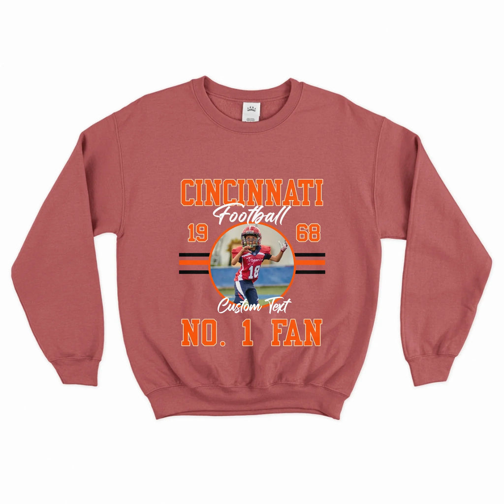 Personalized American Football Fan Photo Upload Sweatshirt