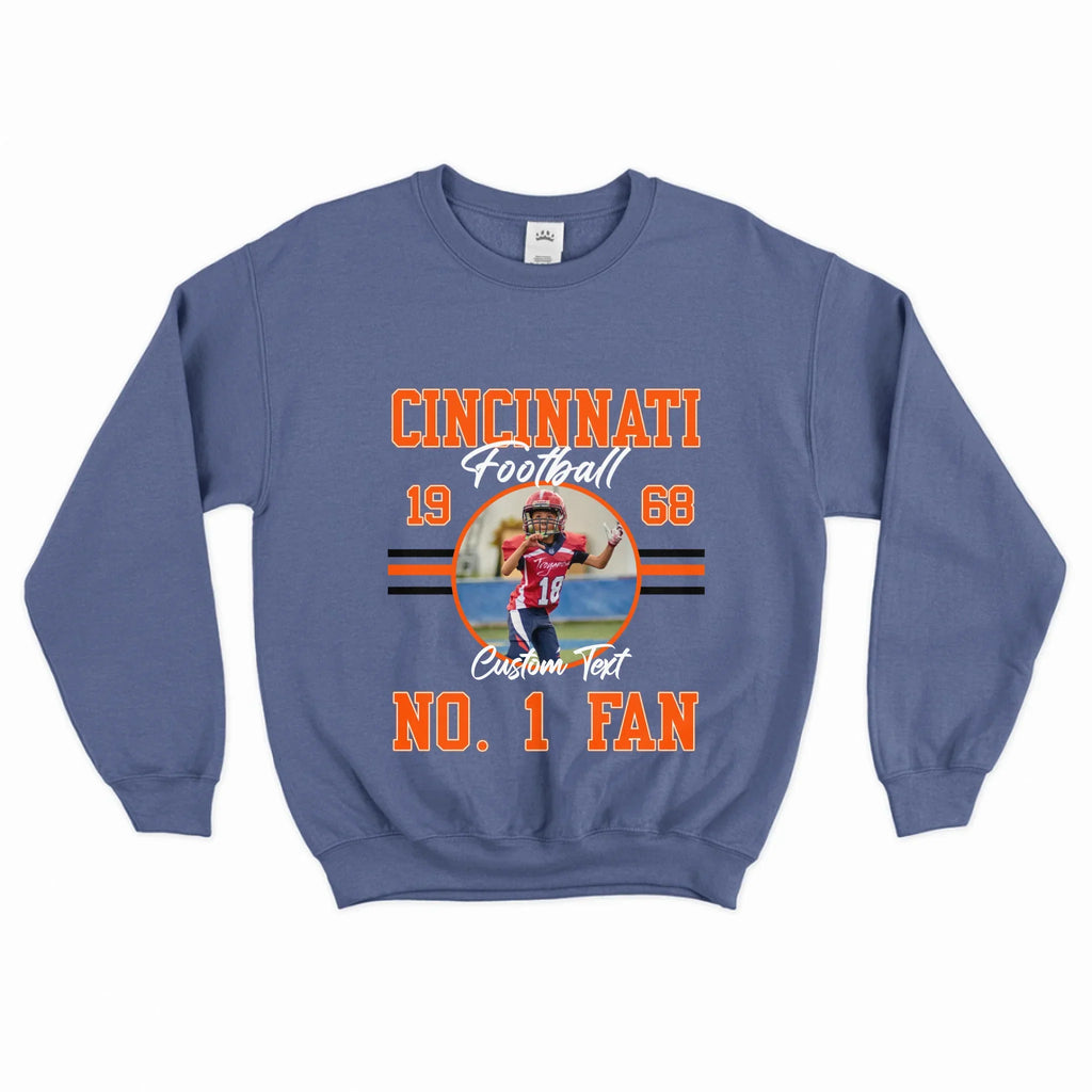 Personalized American Football Fan Photo Upload Sweatshirt