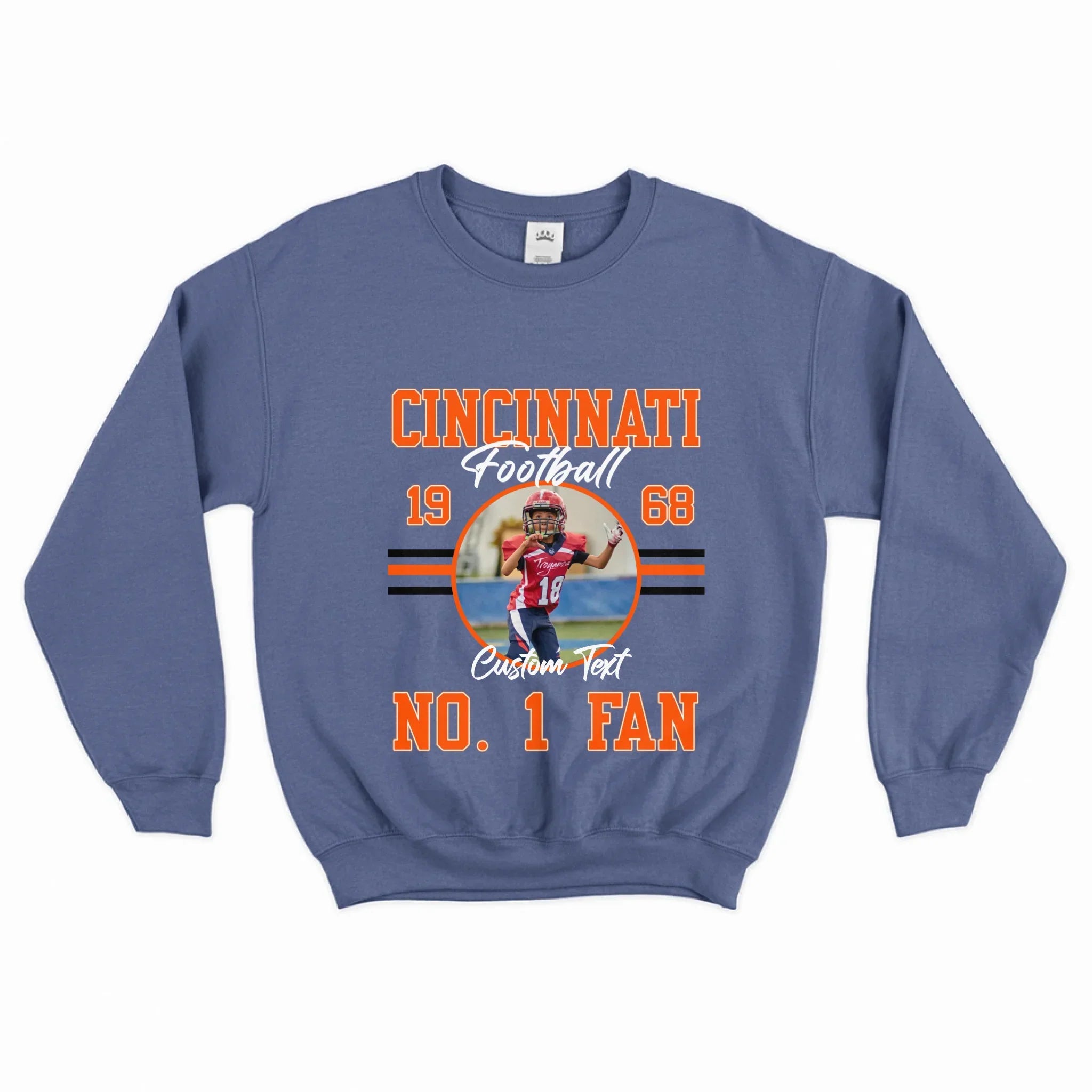 Personalized American Football Fan Photo Upload Sweatshirt