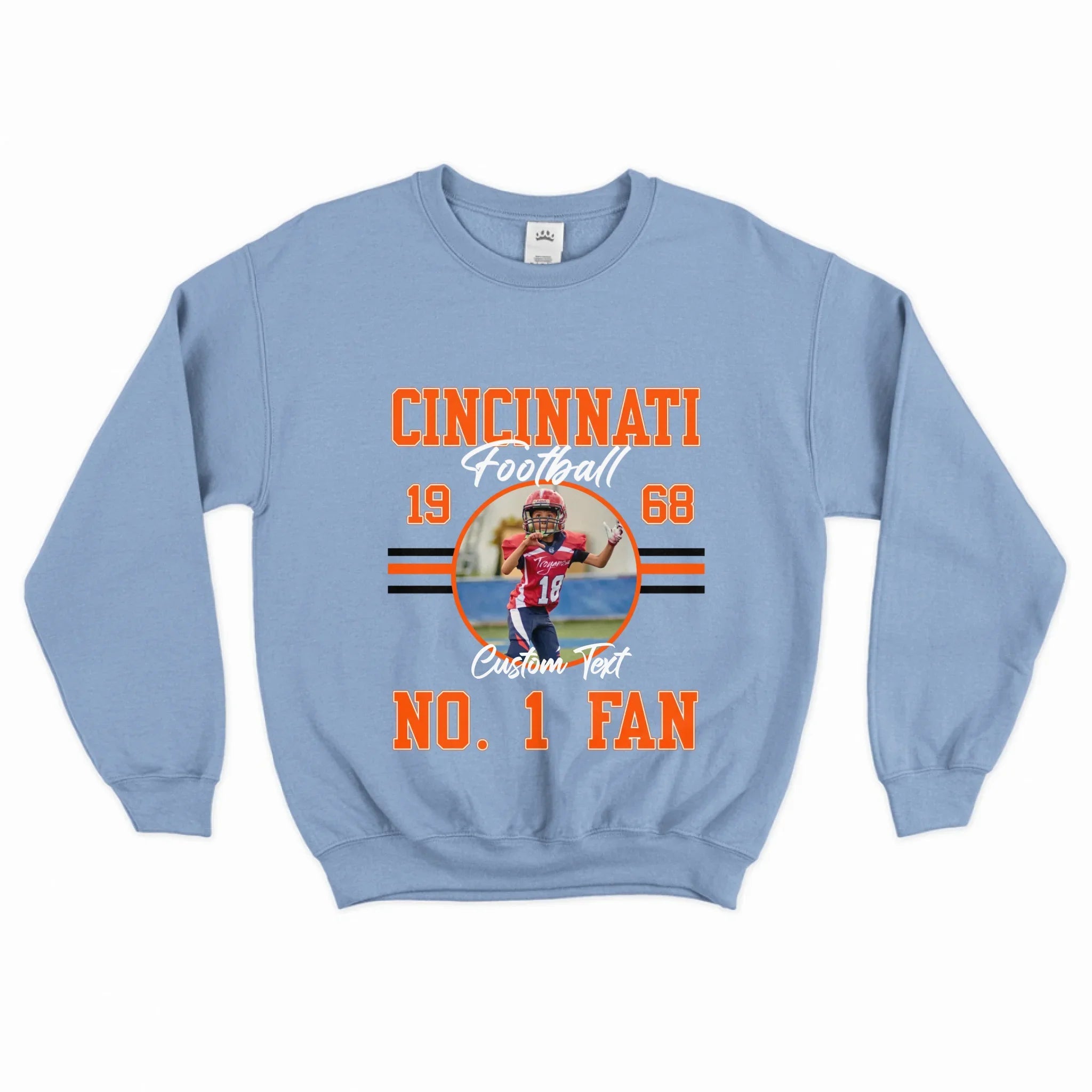 Personalized American Football Fan Photo Upload Sweatshirt