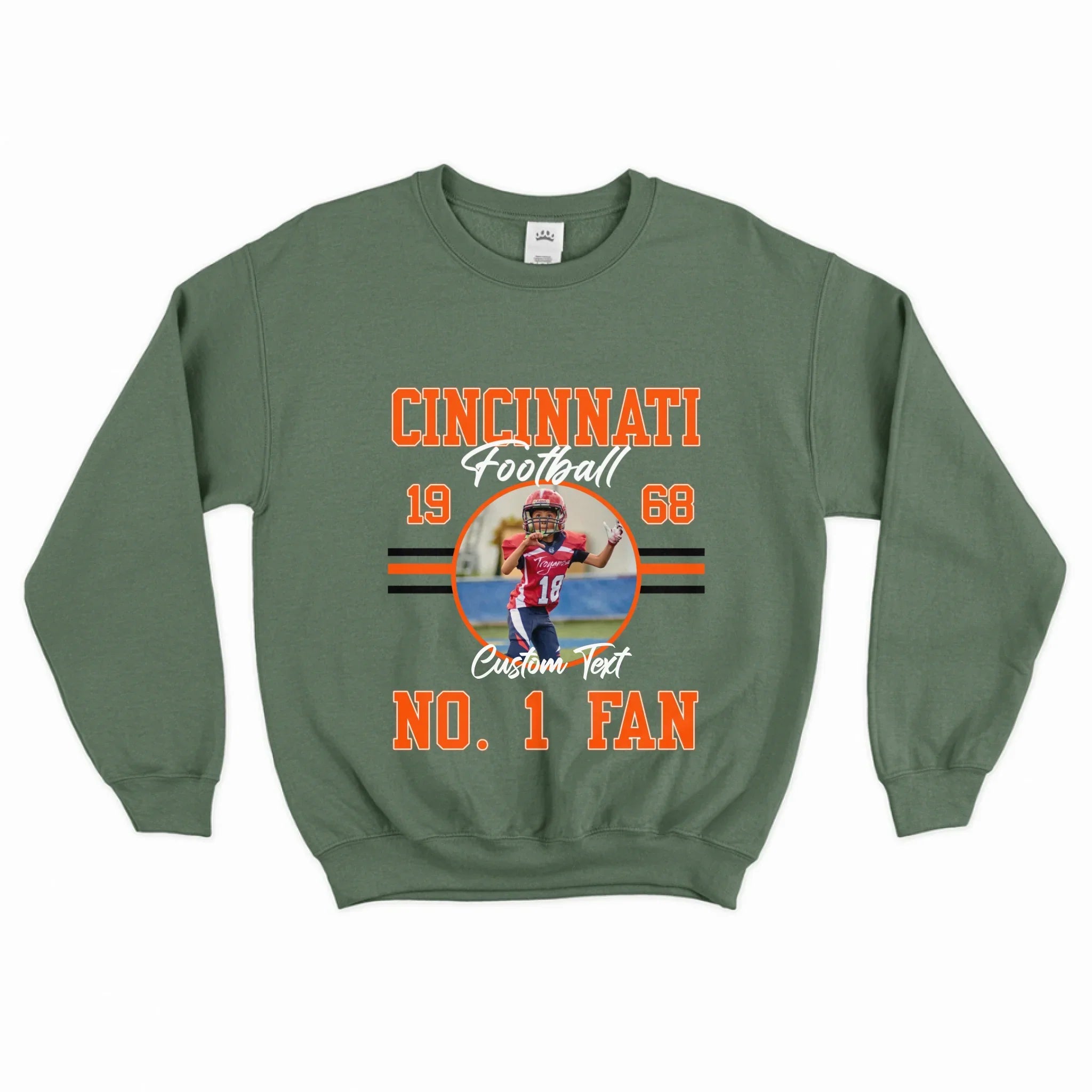Personalized American Football Fan Photo Upload Sweatshirt